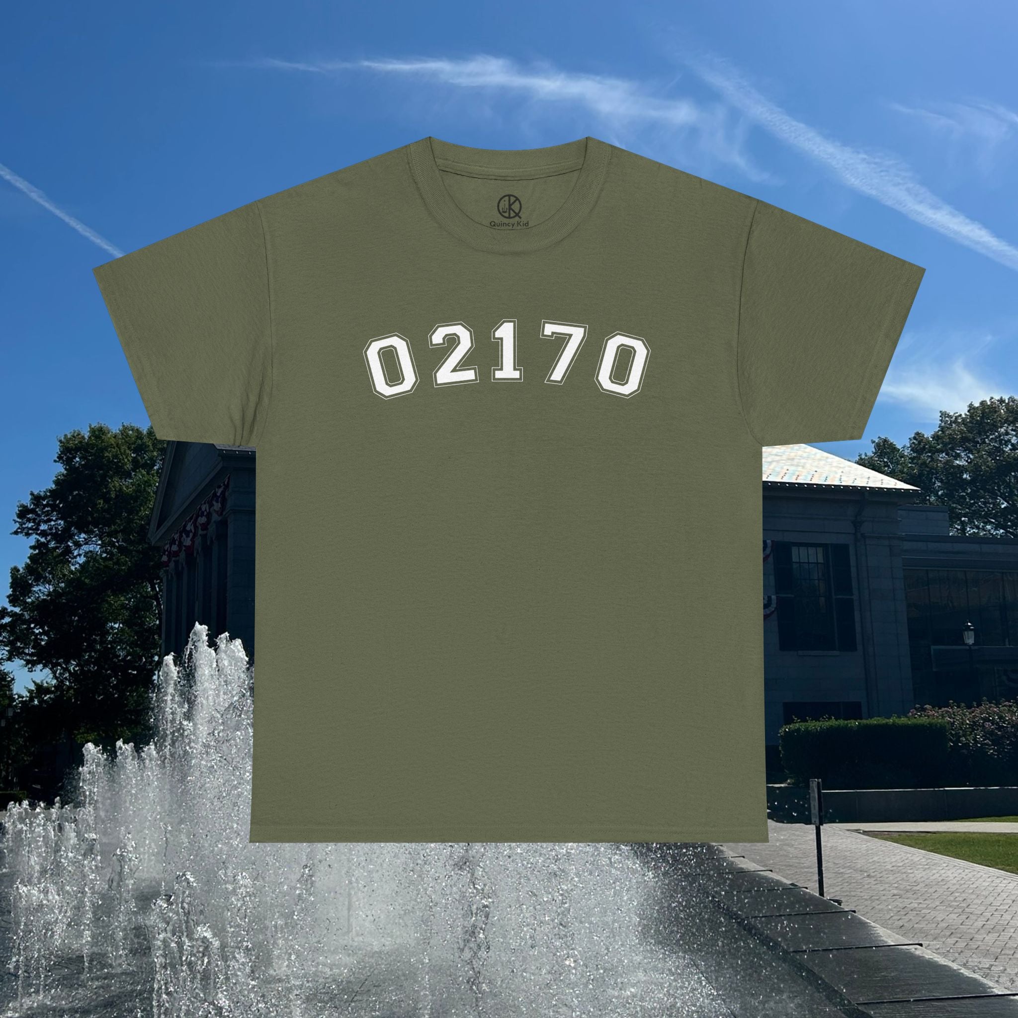 02170- Quincy Zip Code T-shirt White Text