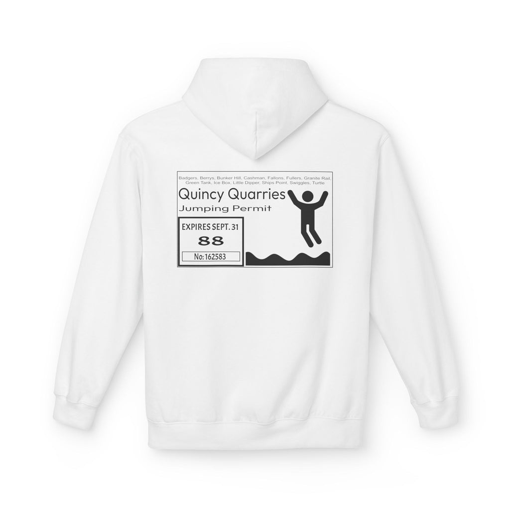 Quincy Quarries Permit Softstyle Hoodie- Black Text