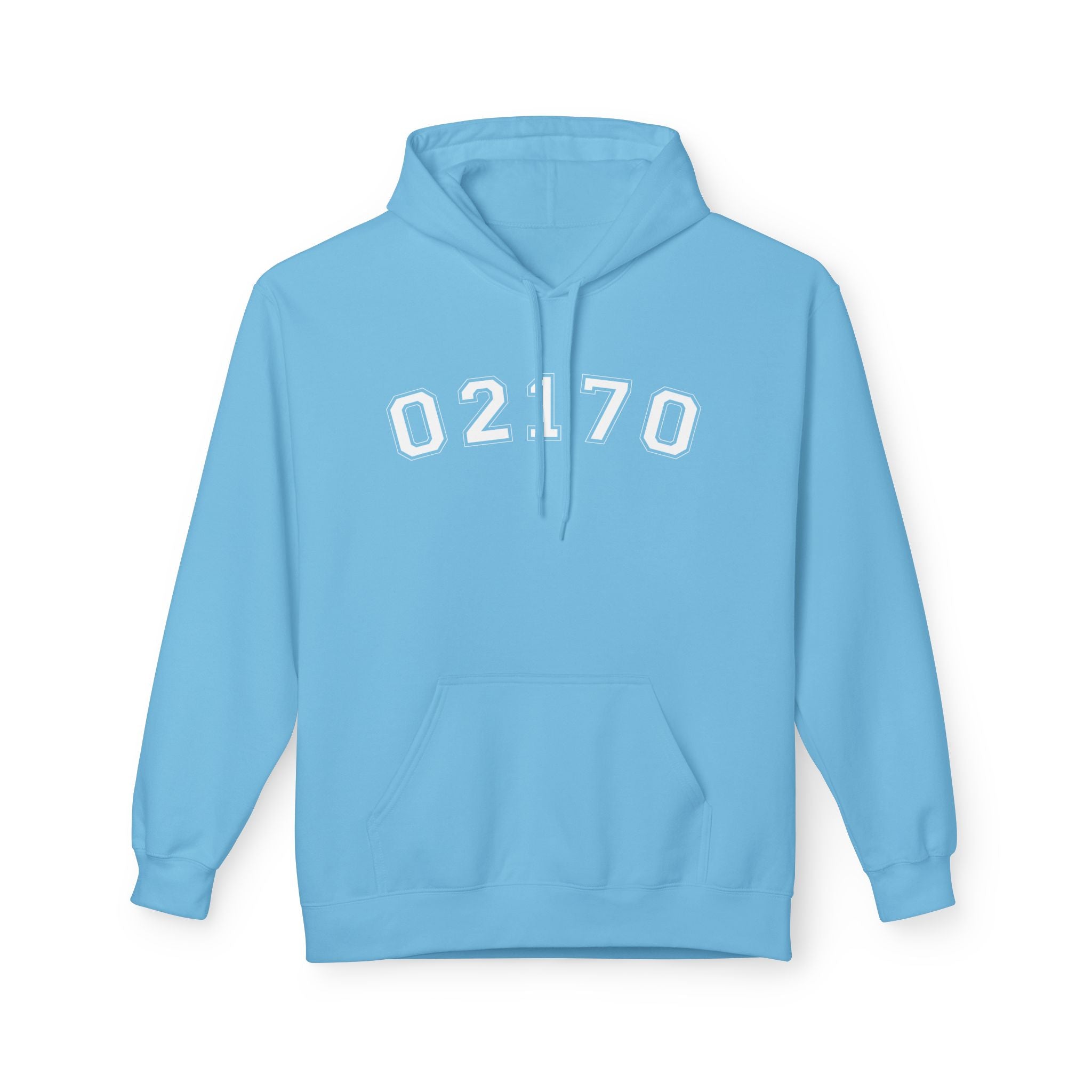 02170- Quincy Zip Code Softstyle Hoodie White Text