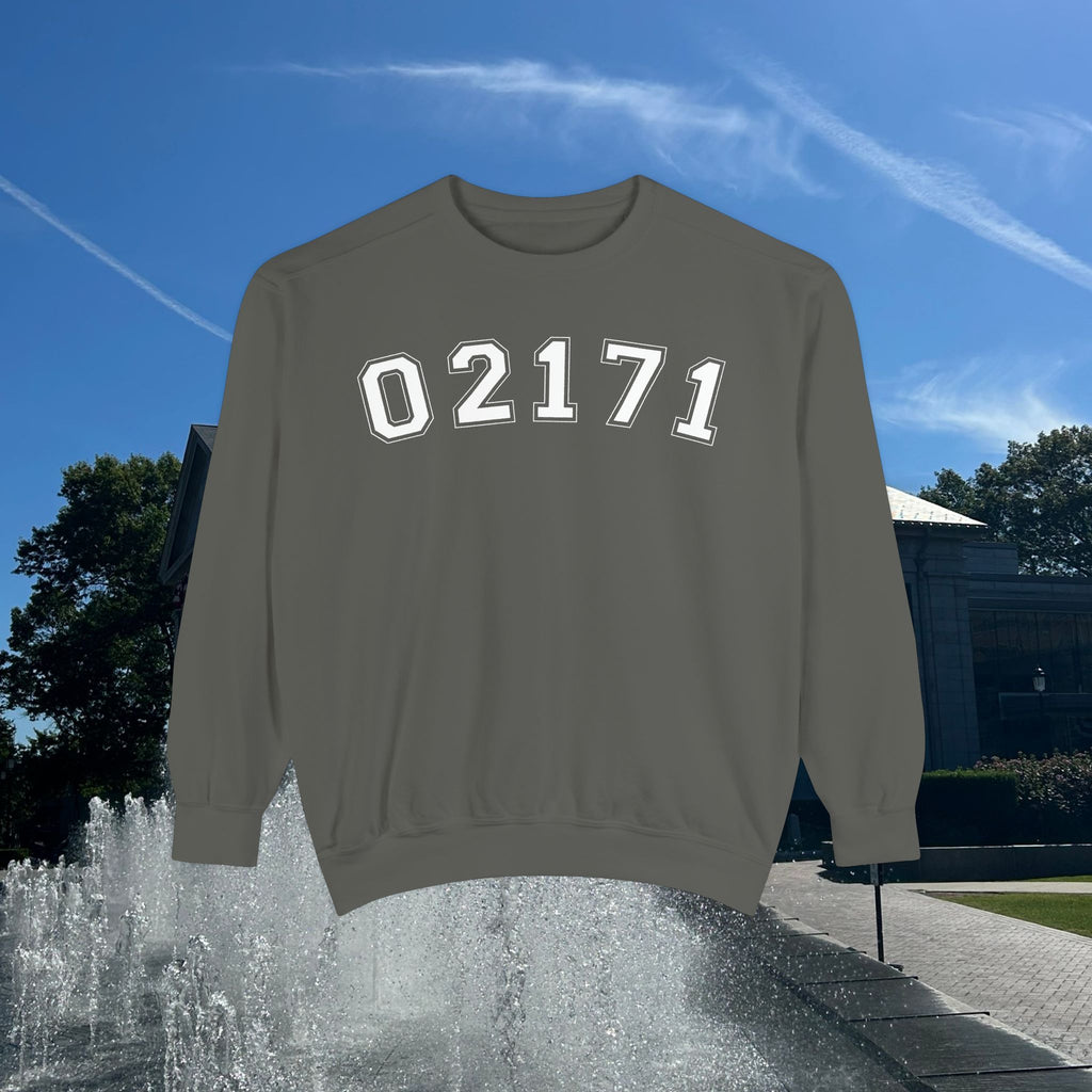 02171- Quincy Zip Code Sweatshirt White Text