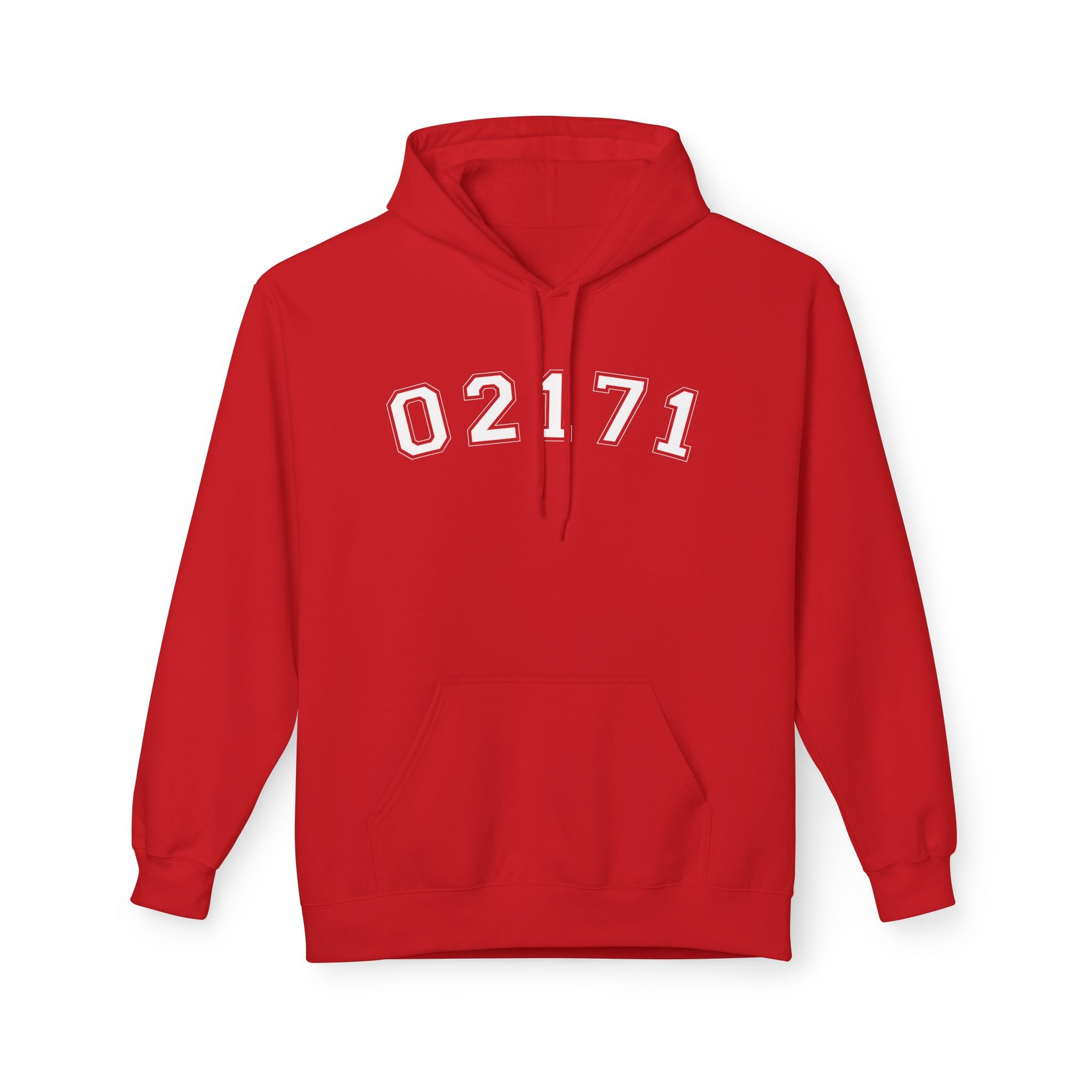 02171- Quincy Zip Code Softstyle Hoodie White Text