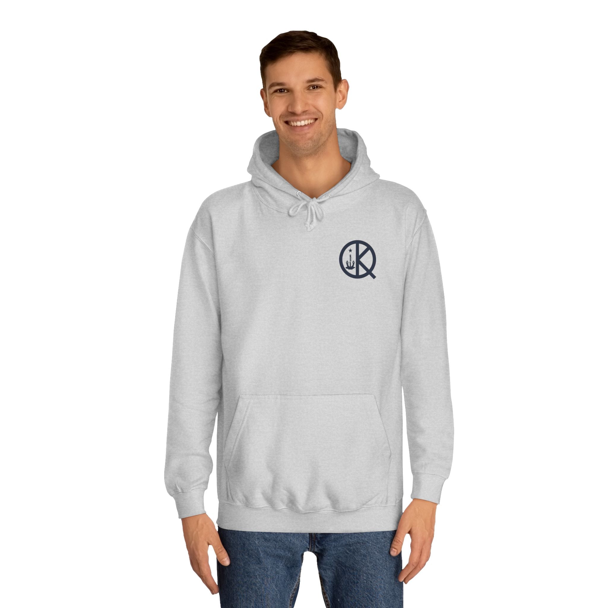 Quincy Kid Hoodie with Emblem- Navy