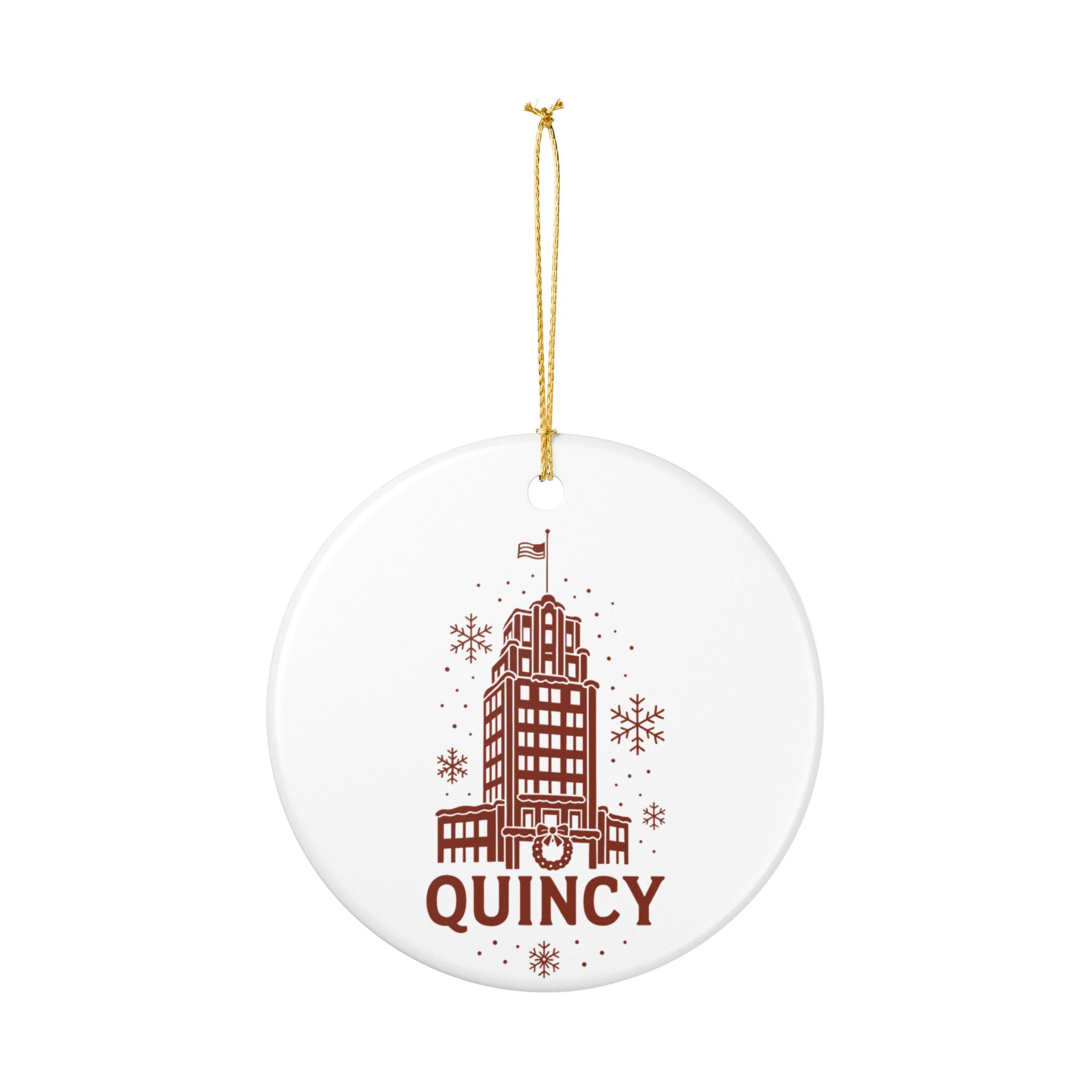 Quincy Center Holiday Ceramic Ornament