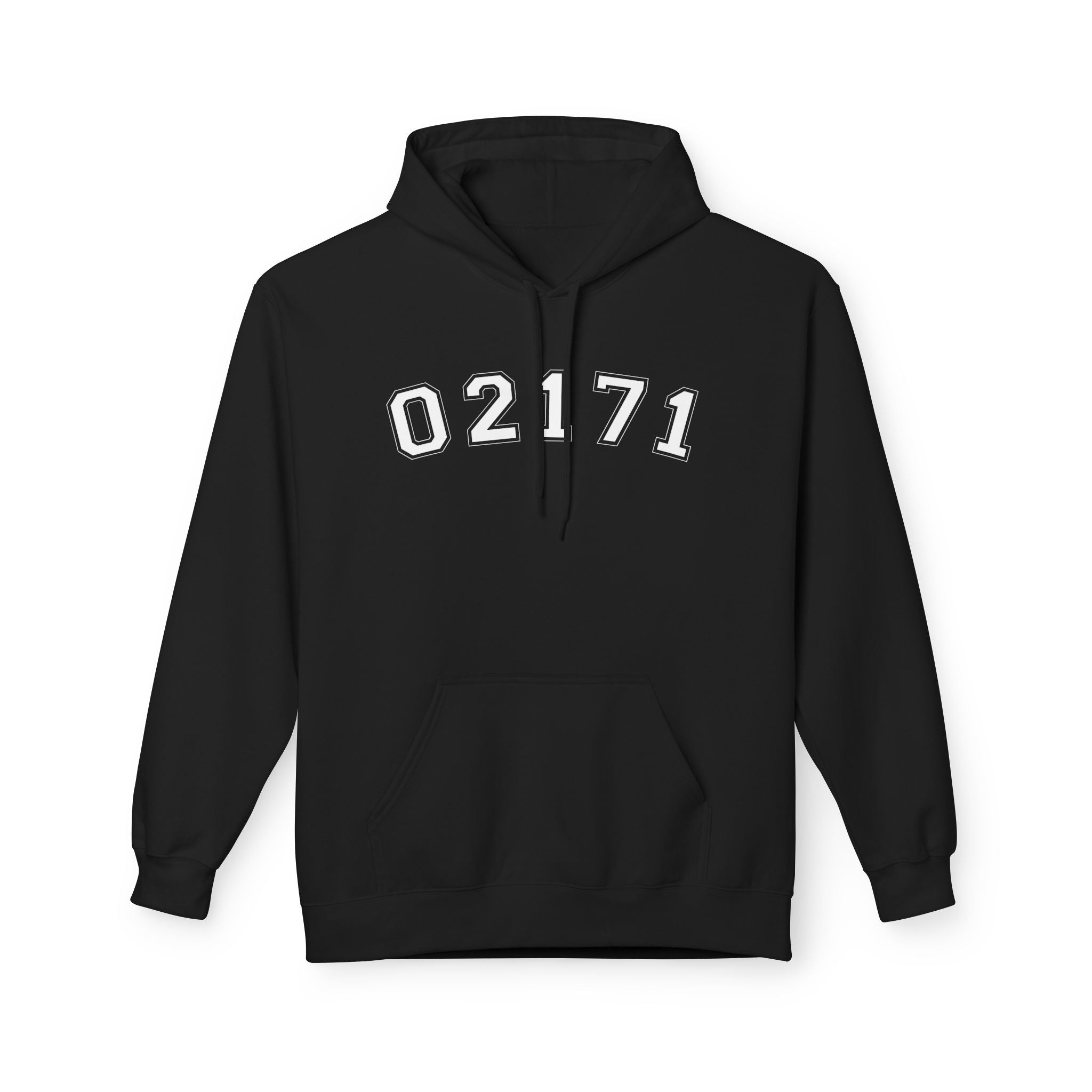 02171- Quincy Zip Code Softstyle Hoodie White Text