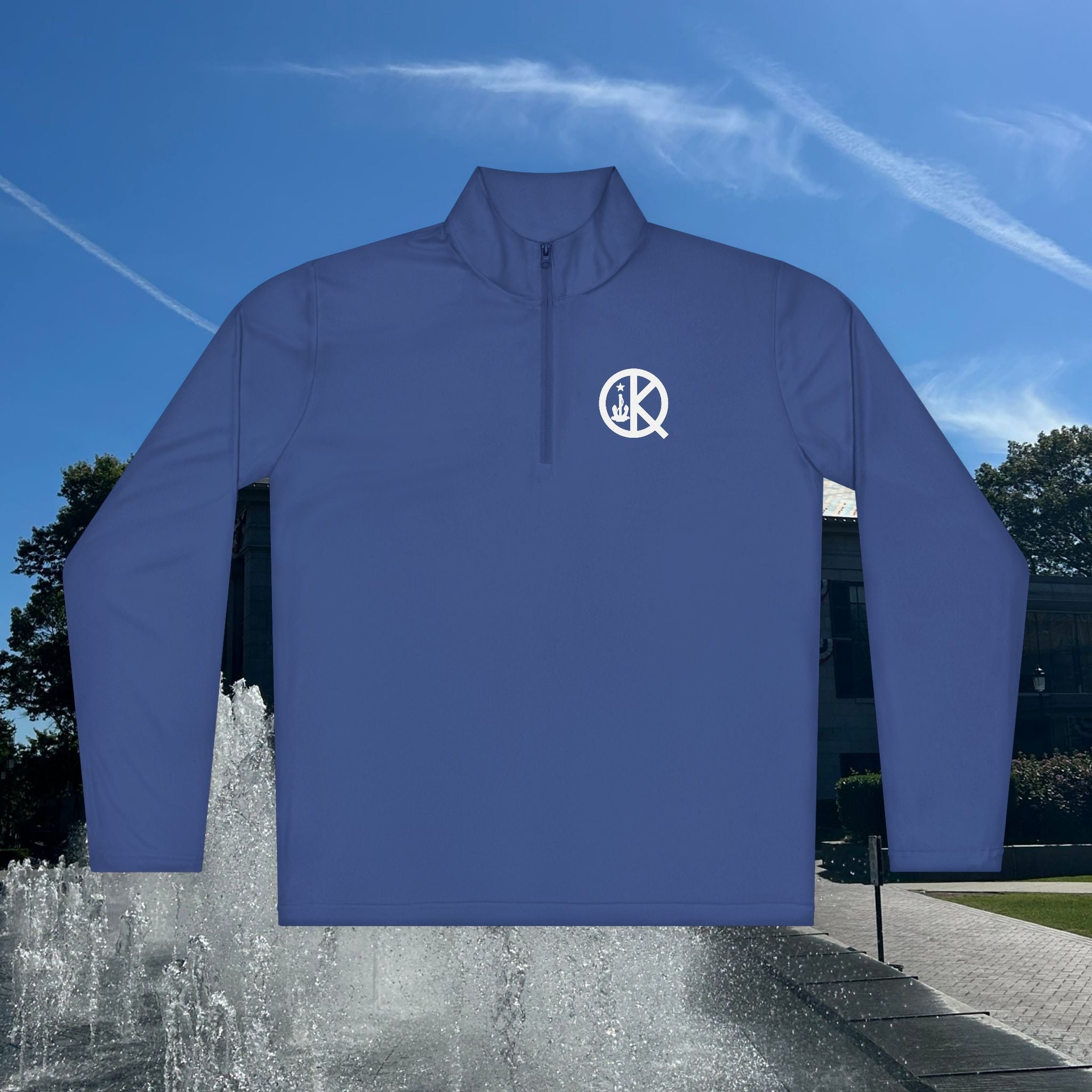 Quincy Kid- Quarter Zip White Logo