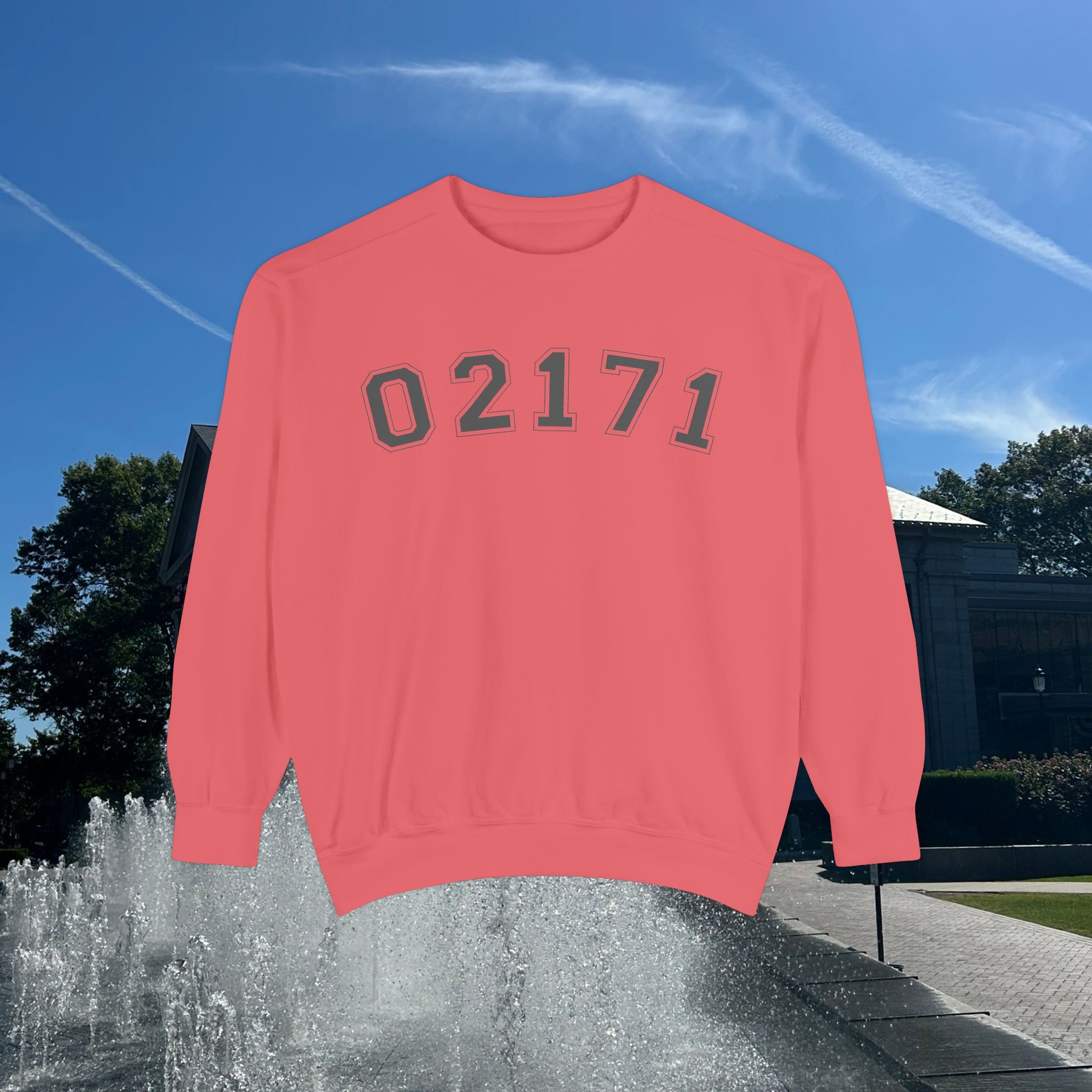 02171- Quincy Zip Code Sweatshirt Grey Text