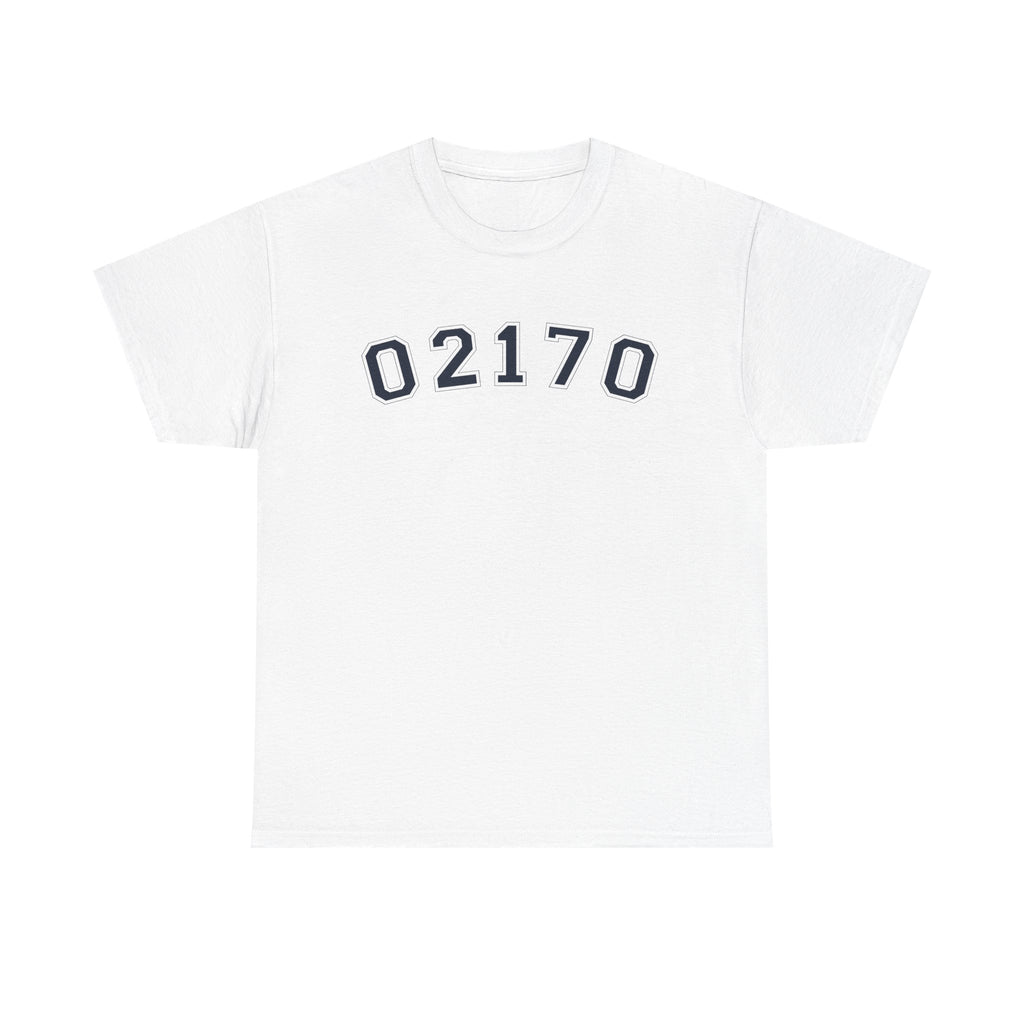 02170- Quincy Zip Code T-shirt Navy Text