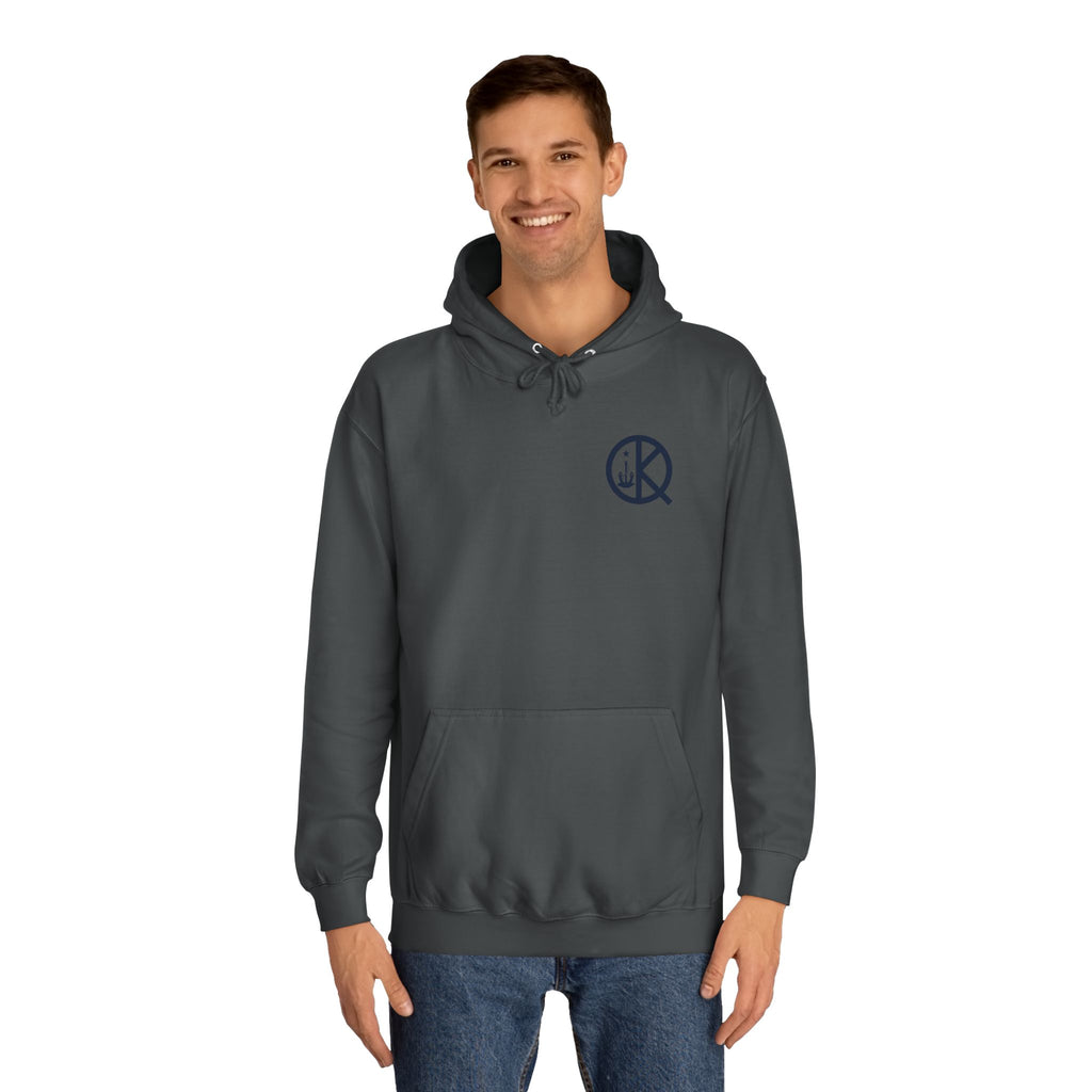 Quincy Kid Hoodie with Emblem- Navy