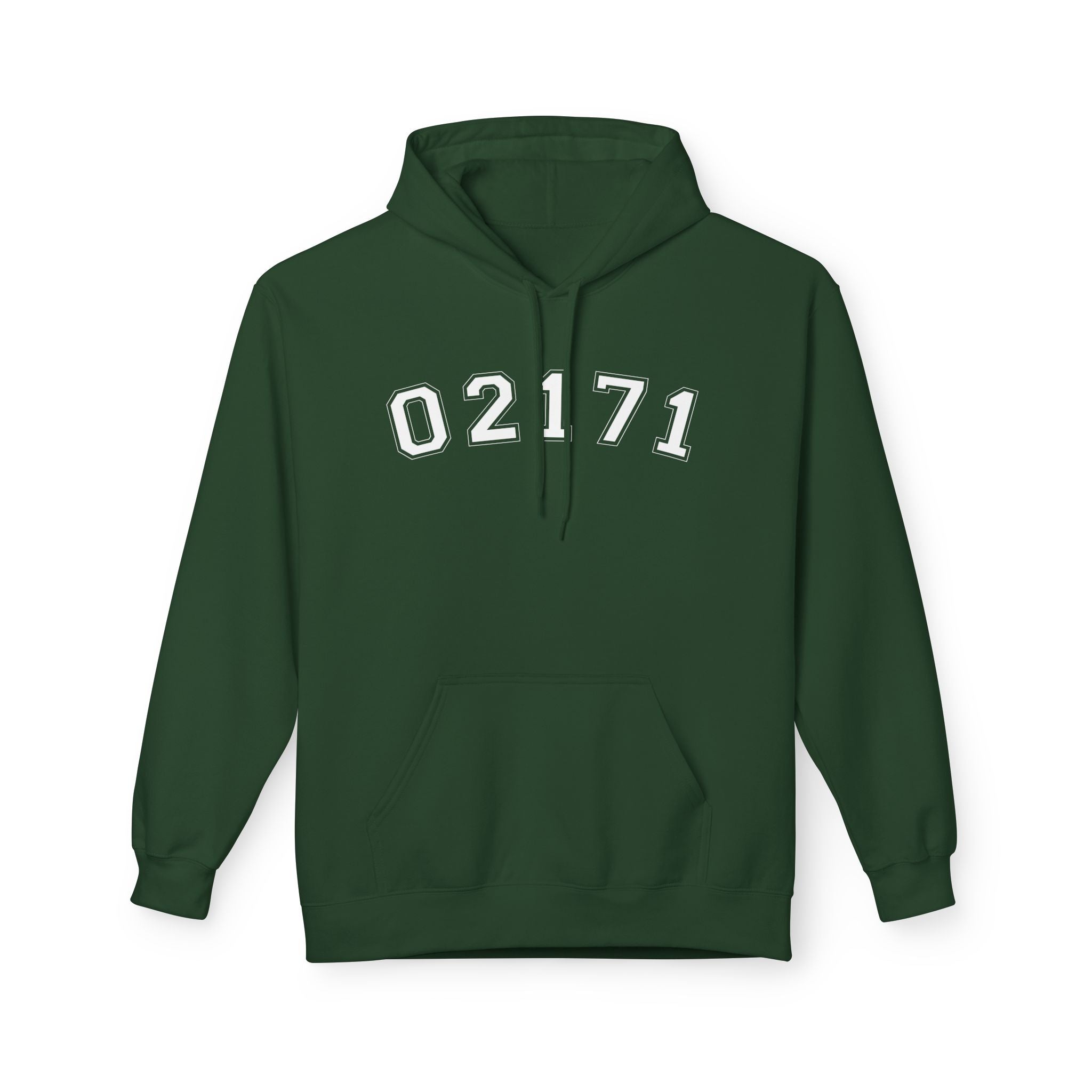 02171- Quincy Zip Code Softstyle Hoodie White Text