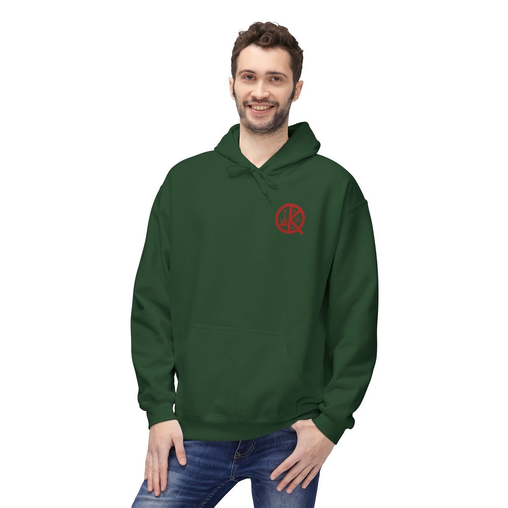 North Quincy Red Line Holiday Softstyle Hoodie- Red Logo