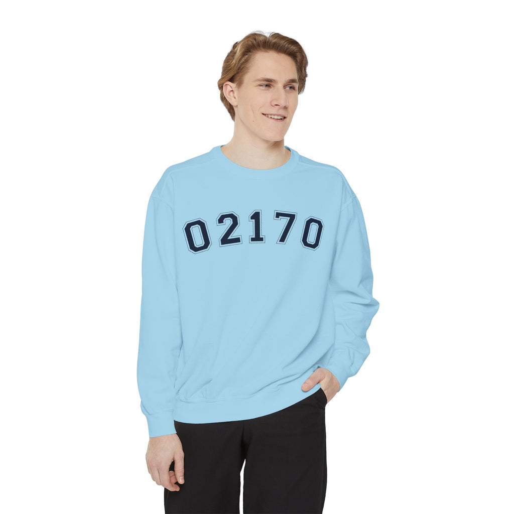 02170- Quincy Zip Code Sweatshirt Navy Text