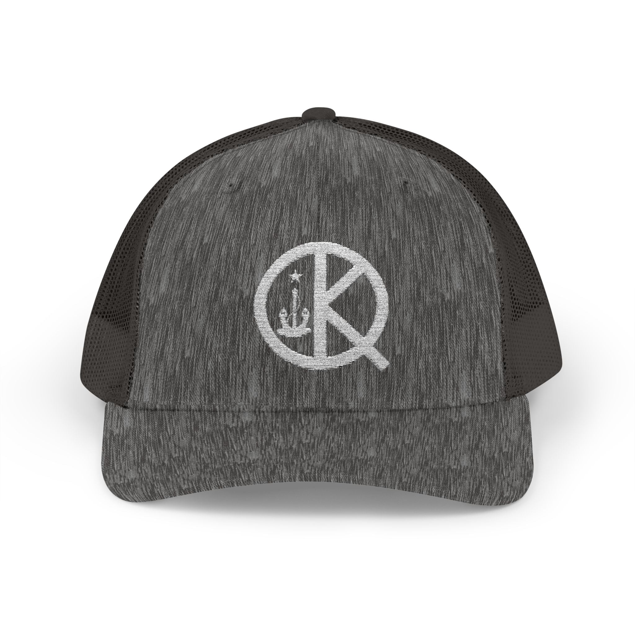QK White Logo Snapback Trucker Cap