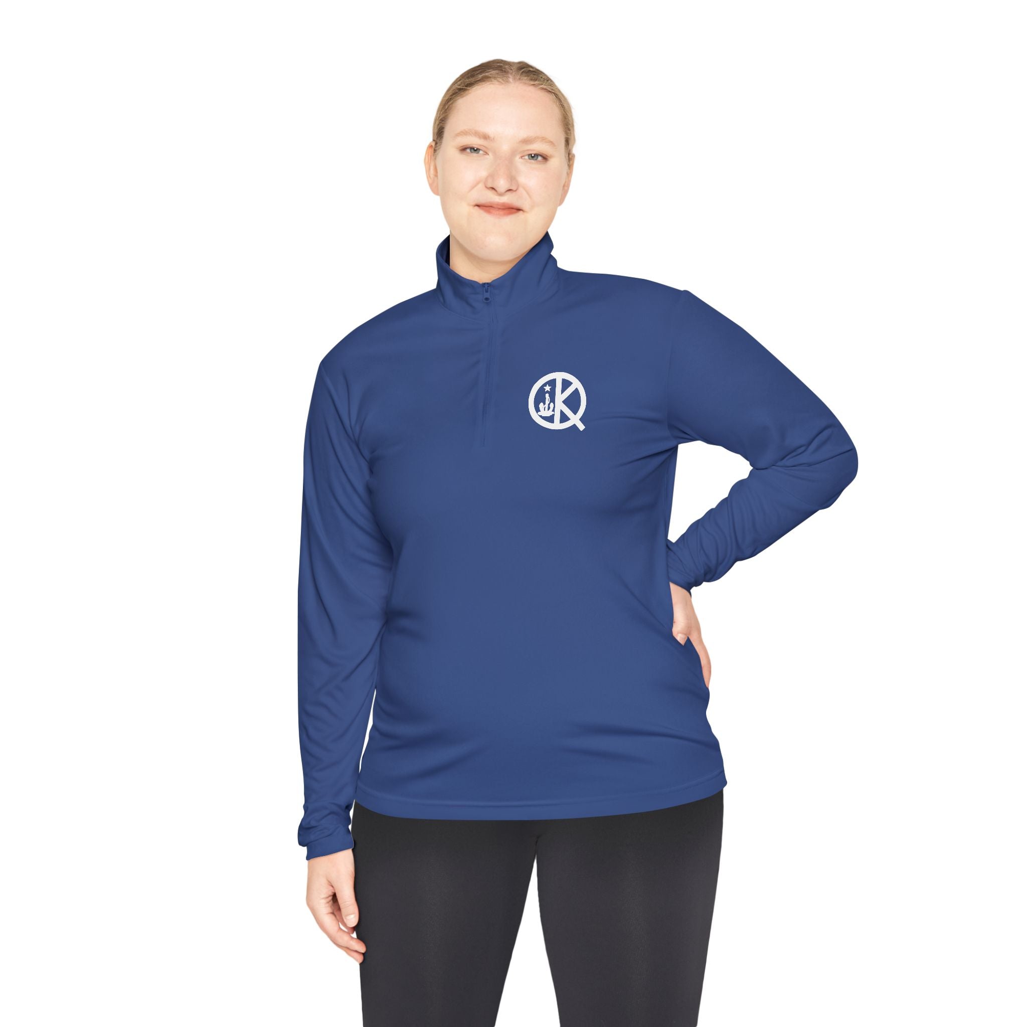 Quincy Kid- Quarter Zip White Logo