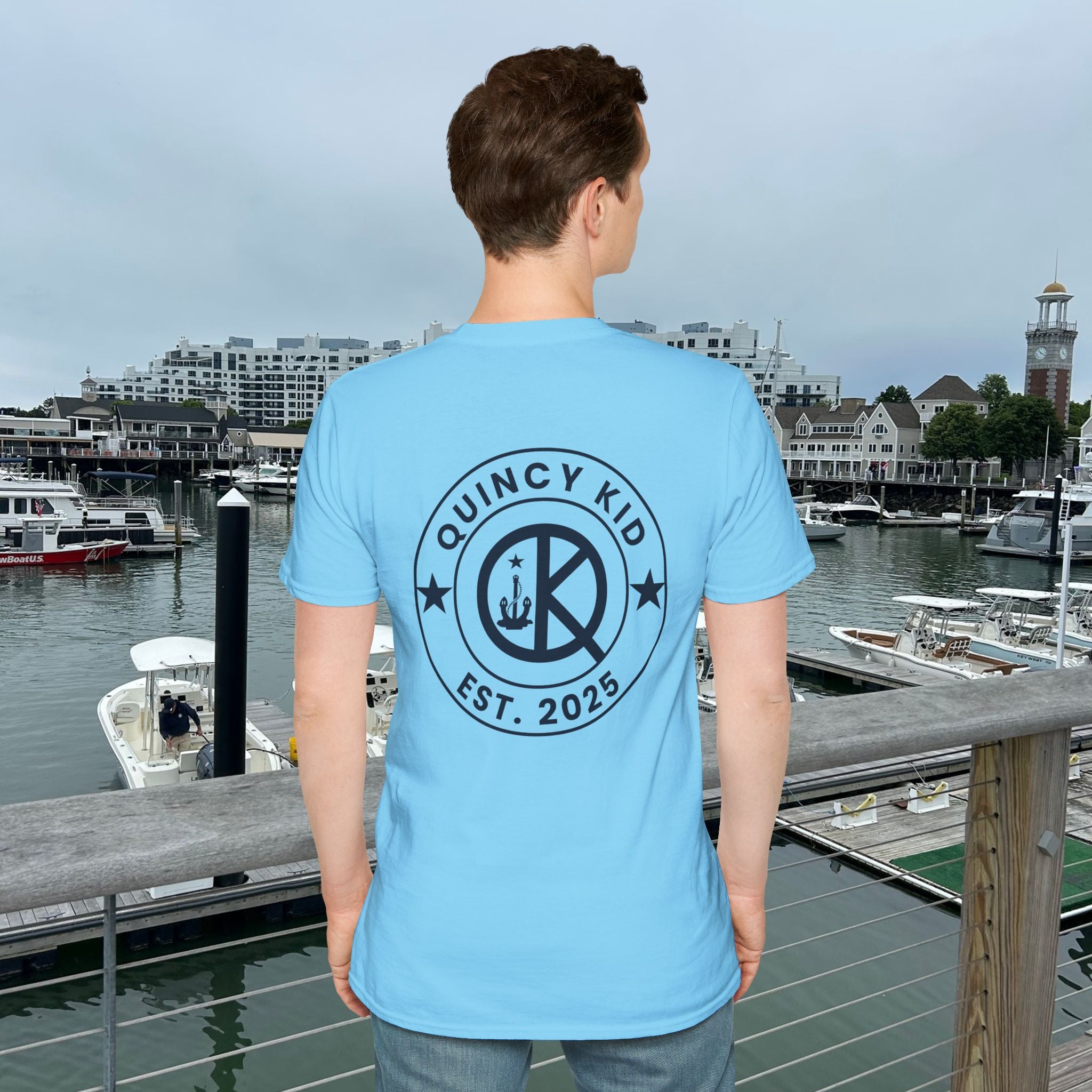 Quincy Kid Emblem T-Shirt- Navy