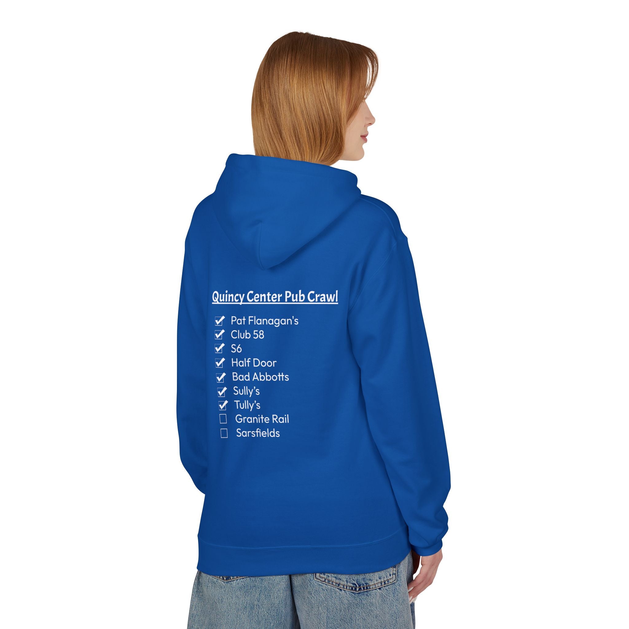 Quincy Center Pub Crawl Throwback Hoodie