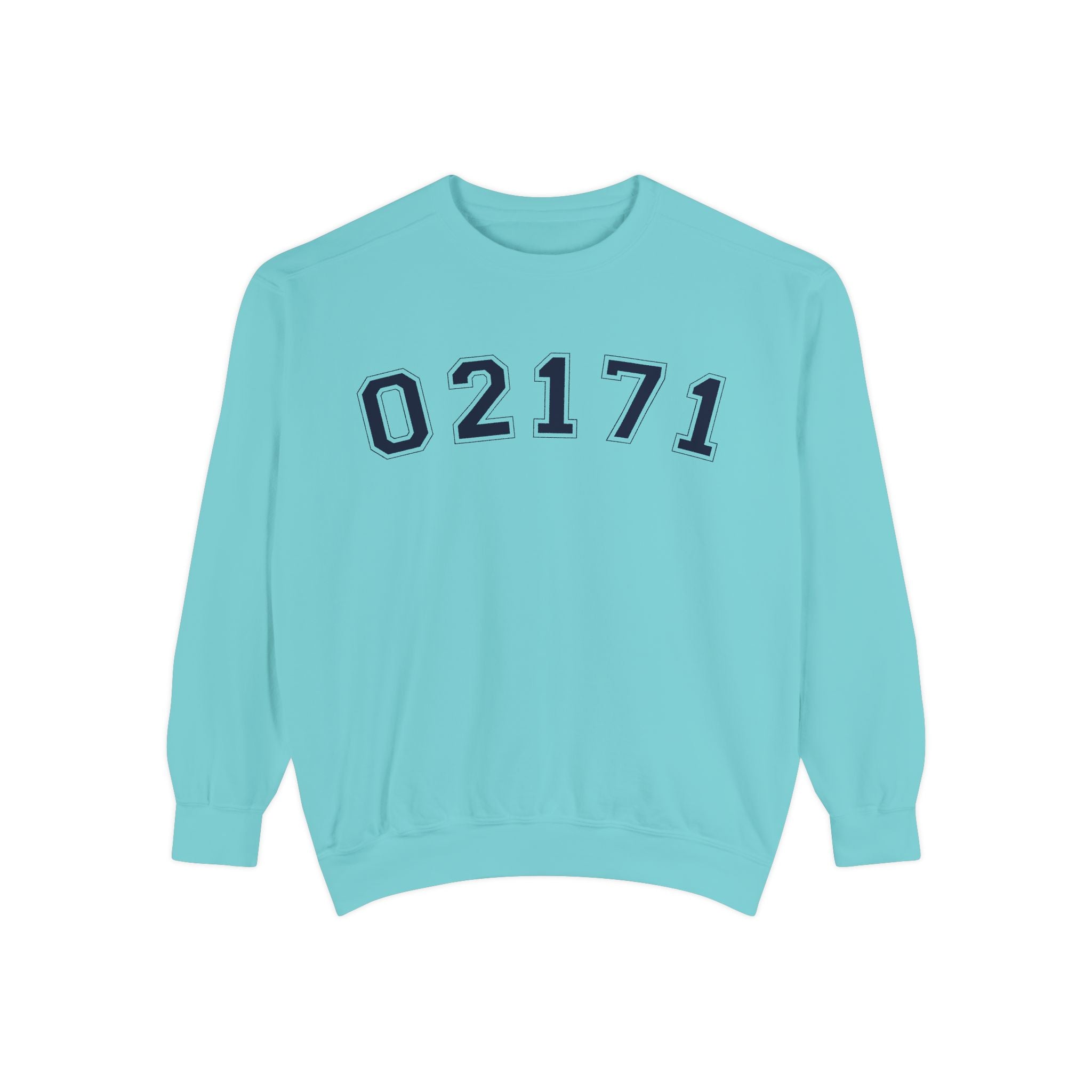 02171- Quincy Zip Code Sweatshirt Navy Text