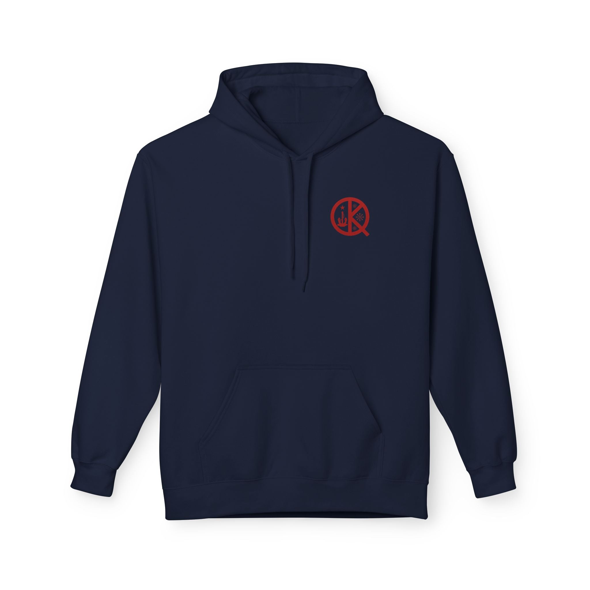 North Quincy Red Line Holiday Softstyle Hoodie- Red Logo