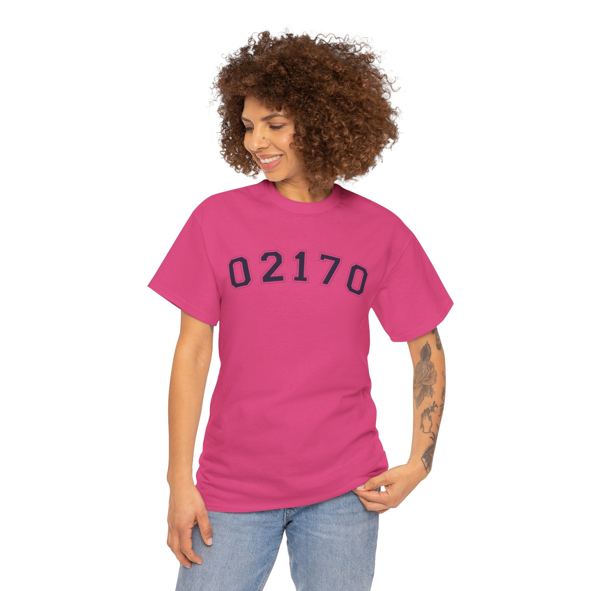 02170- Quincy Zip Code T-shirt Navy Text