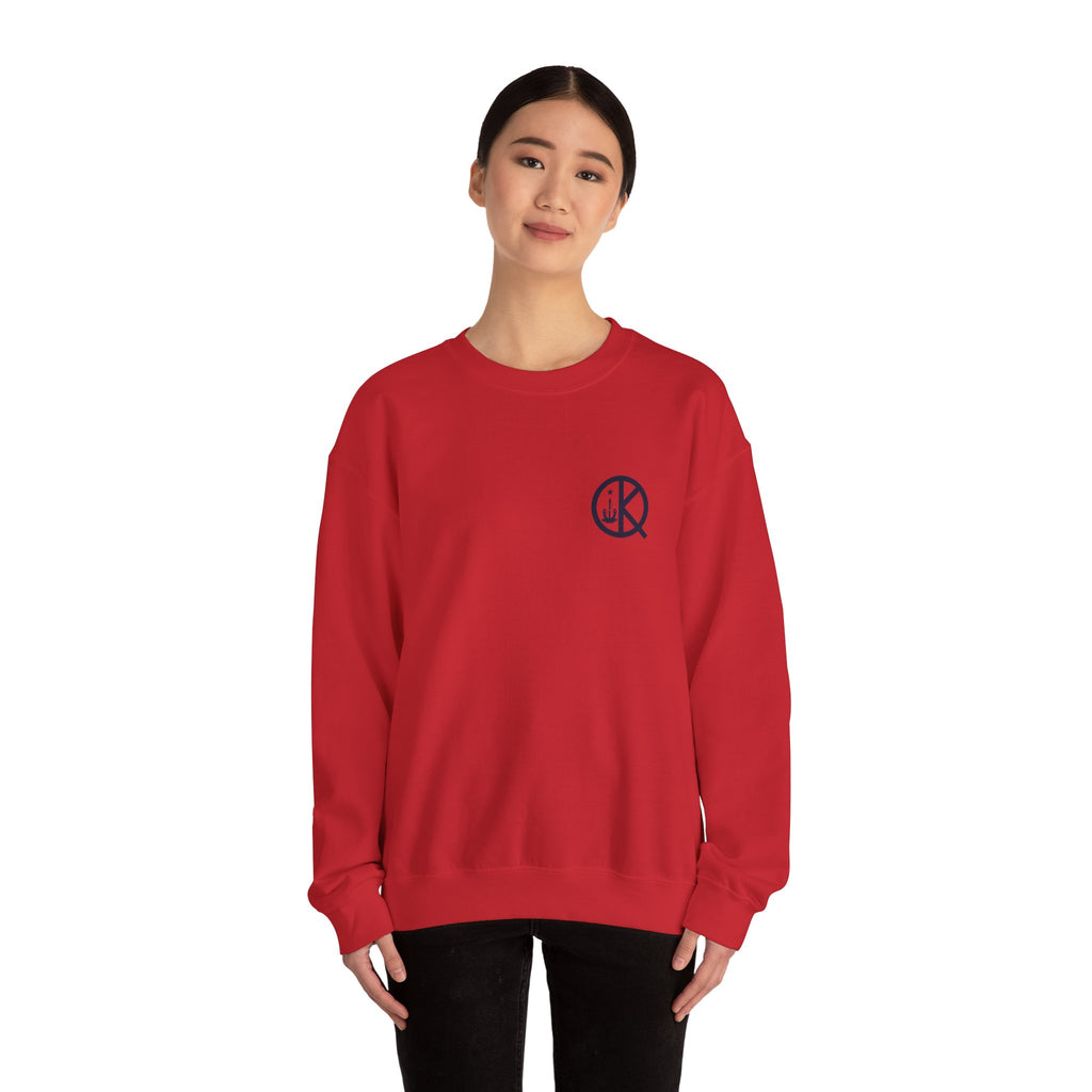 Quincy Kid Crewneck Sweatshirt With Navy Emblem