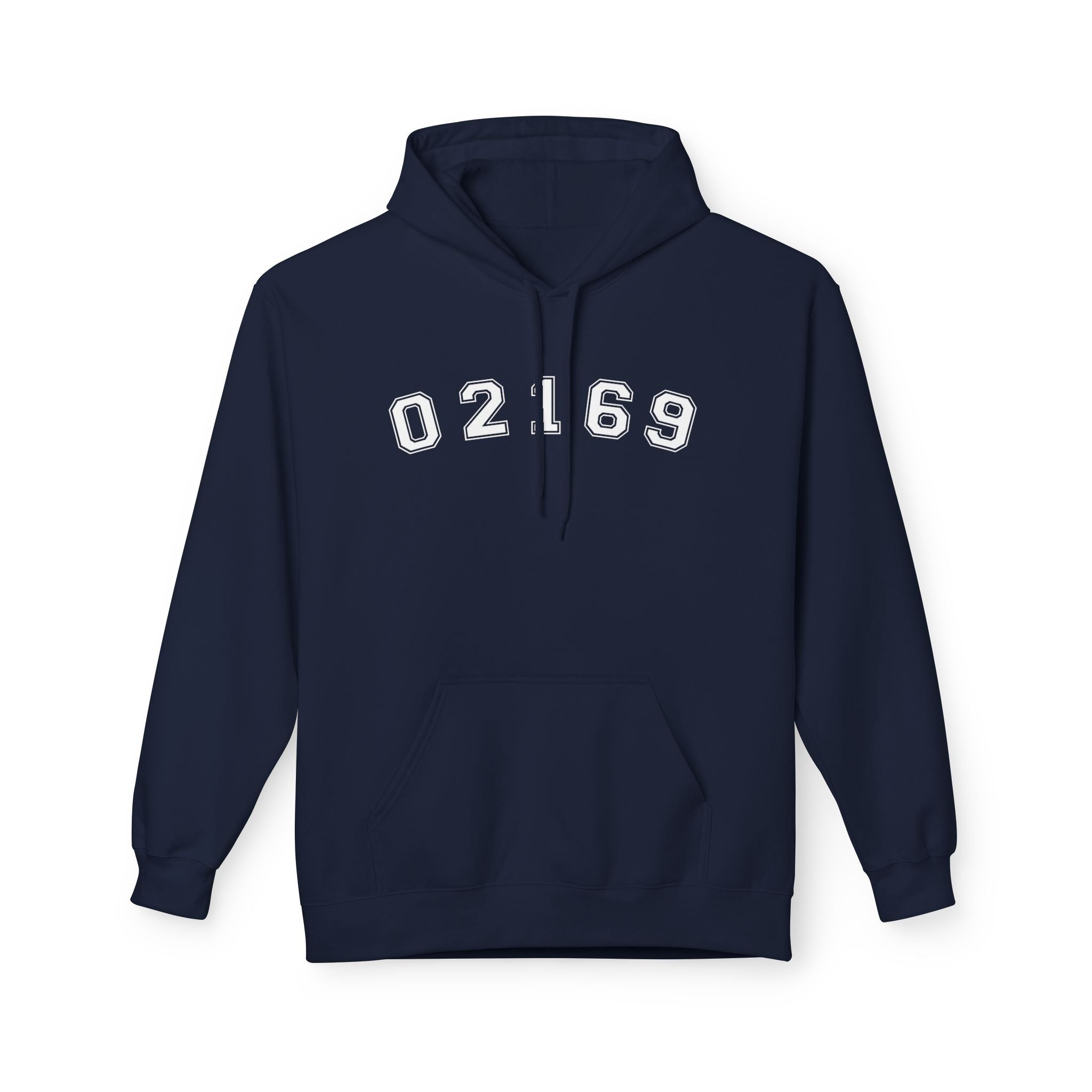 02169- Quincy Zip Code Softstyle Hoodie White Text