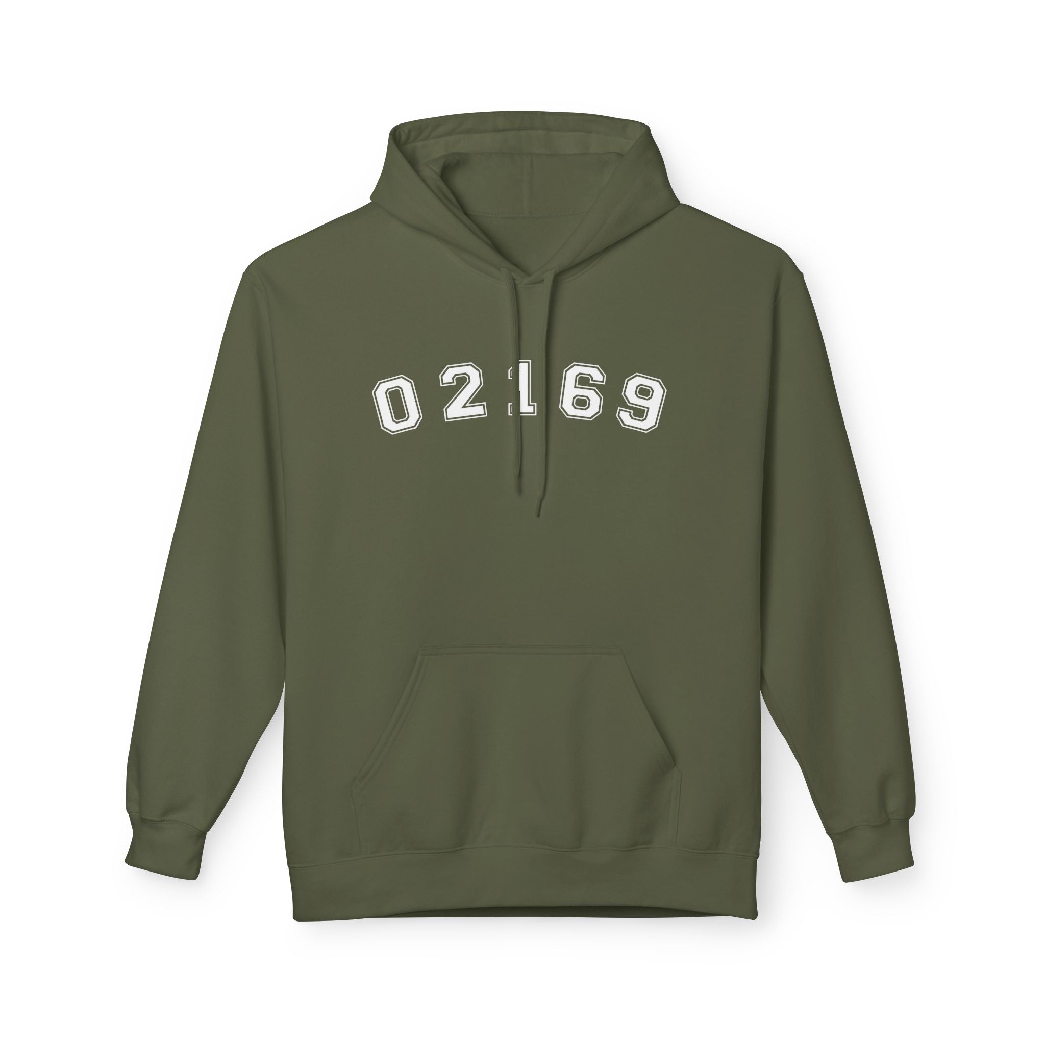 02169- Quincy Zip Code Softstyle Hoodie White Text
