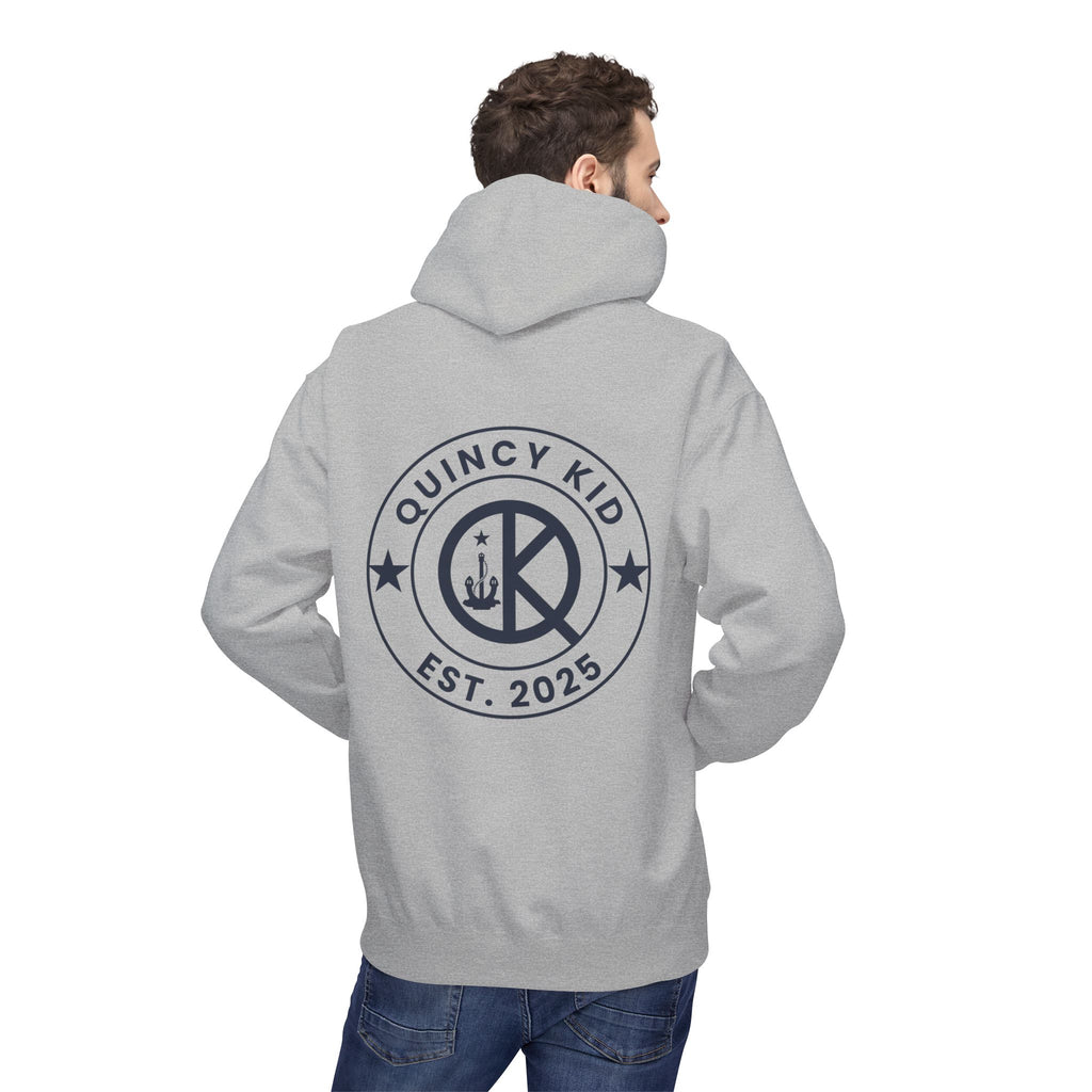Quincy Kid Softstyle Hoodie with Emblem- Navy