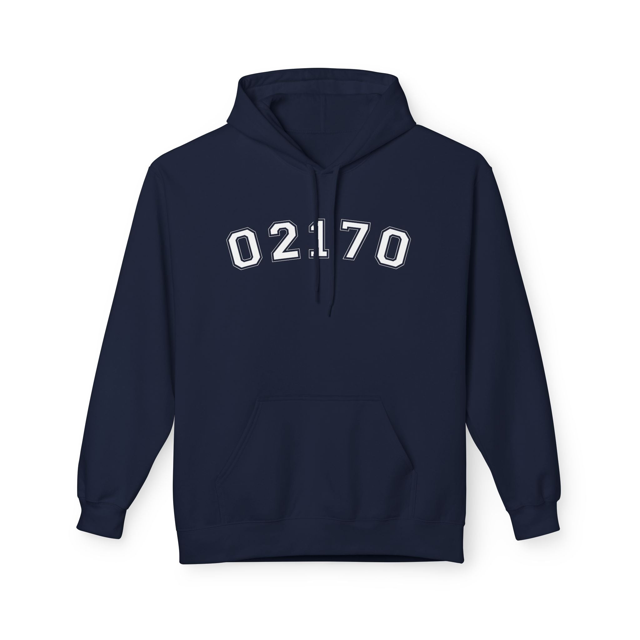 02170- Quincy Zip Code Softstyle Hoodie White Text
