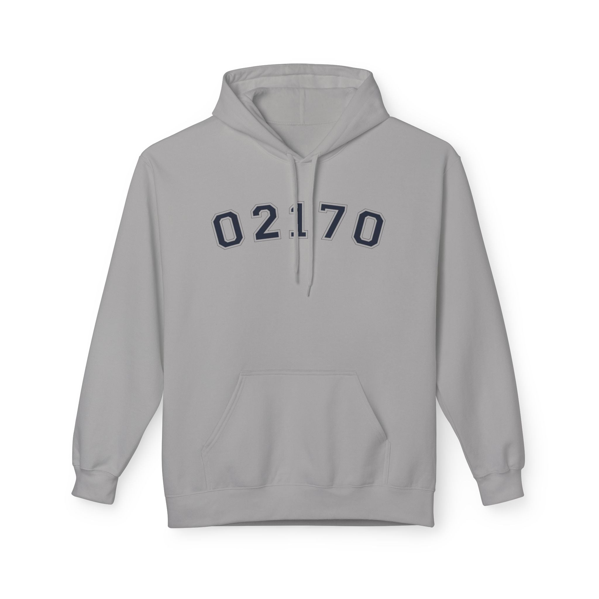 02170- Quincy Zip Code Soft style Hoodie Navy Text