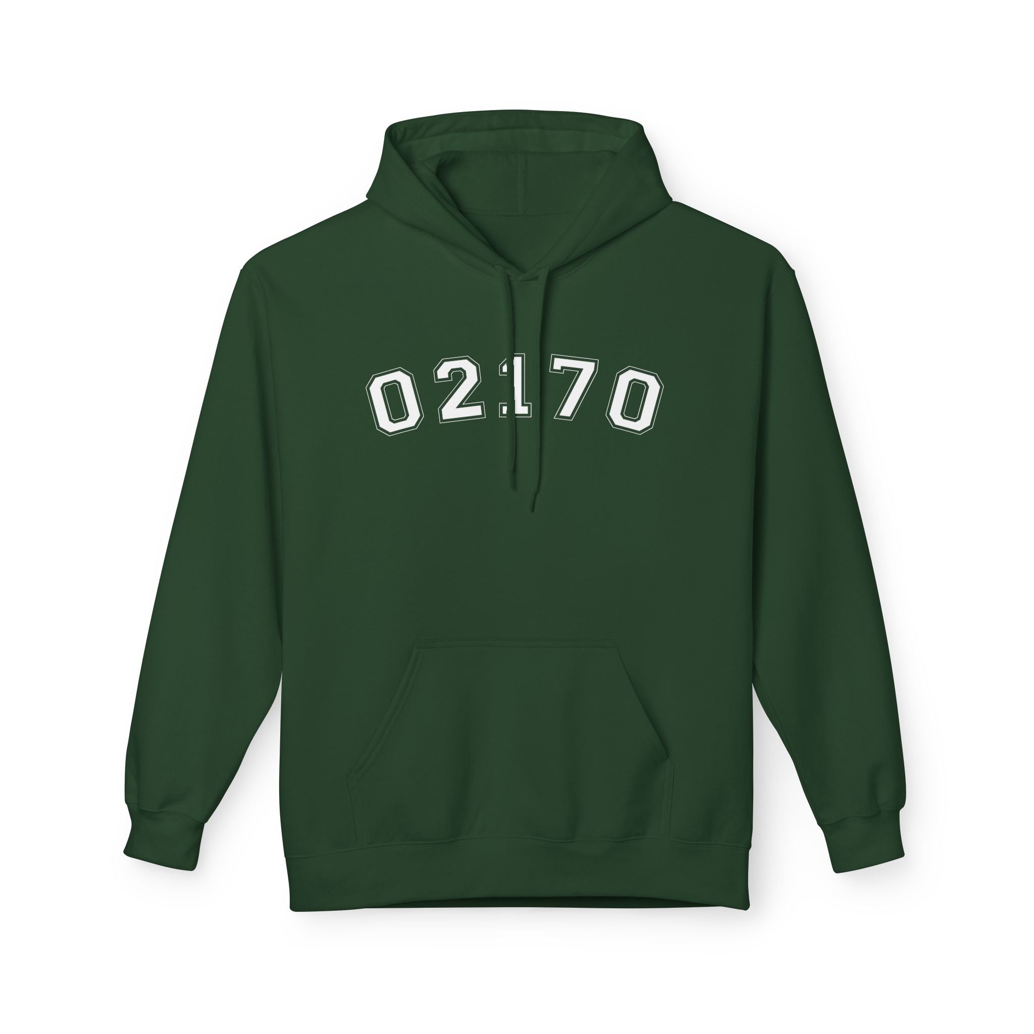 02170- Quincy Zip Code Softstyle Hoodie White Text