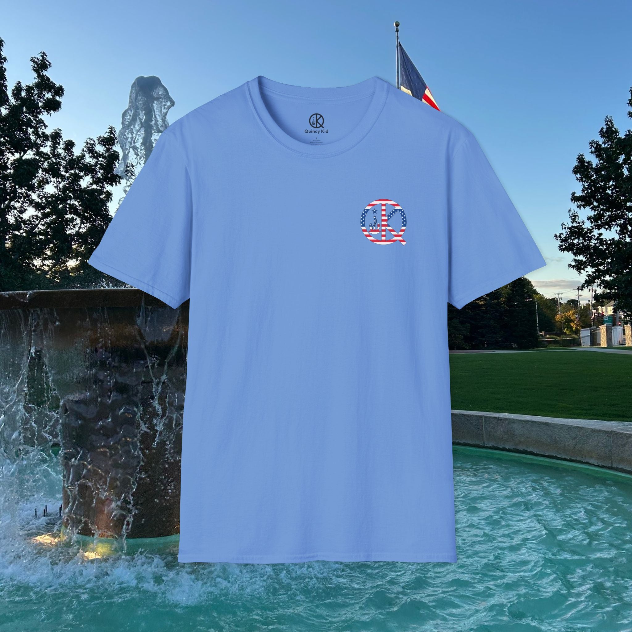 Quincy Kid Flag Logo- Flag Day T-Shirt