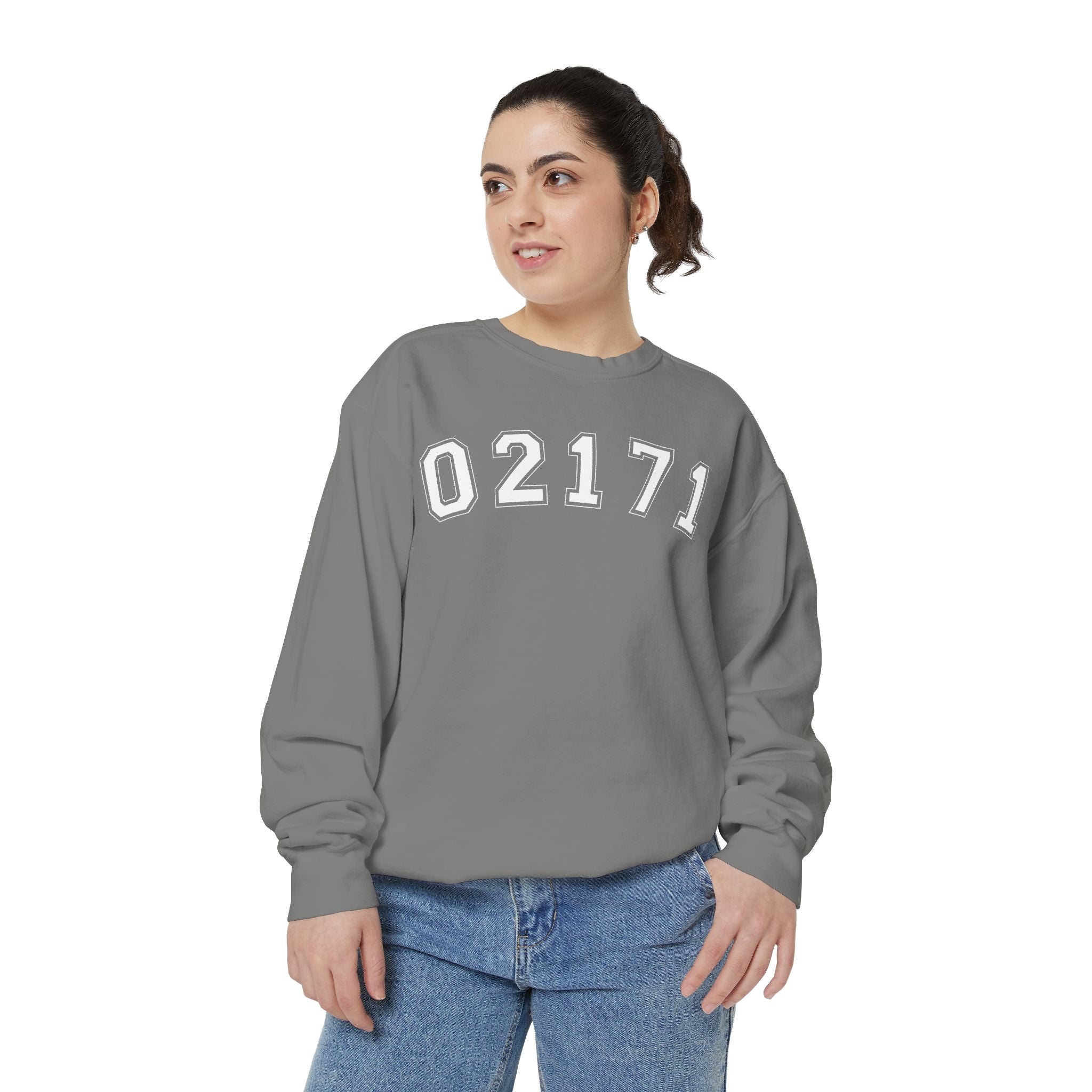 02171- Quincy Zip Code Sweatshirt White Text