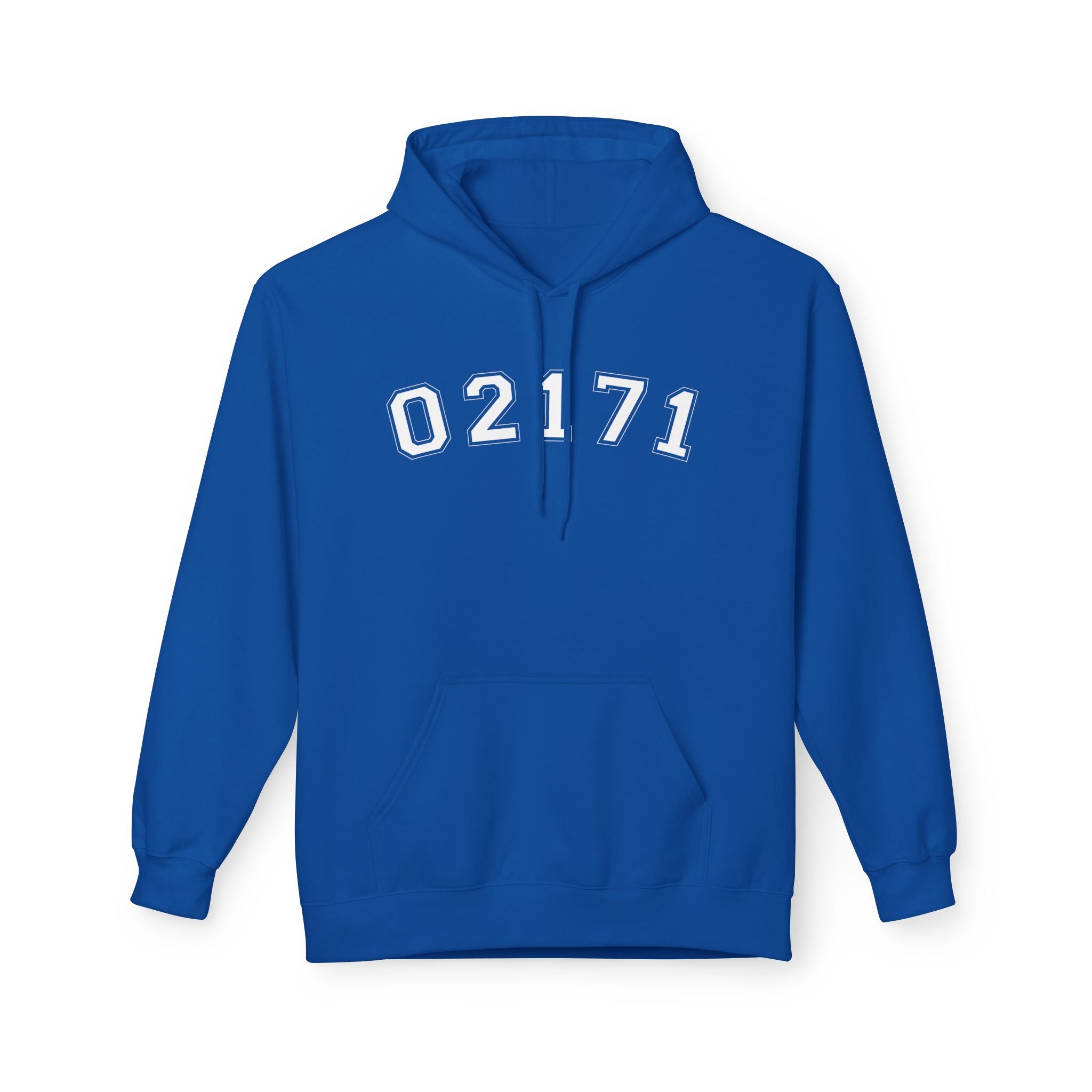 02171- Quincy Zip Code Softstyle Hoodie White Text