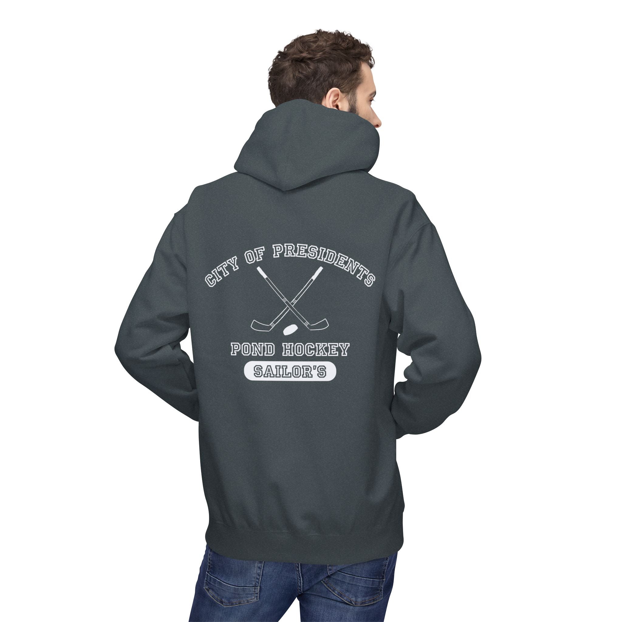 Sailor's Pond Hockey Softstyle Hoodie White Text