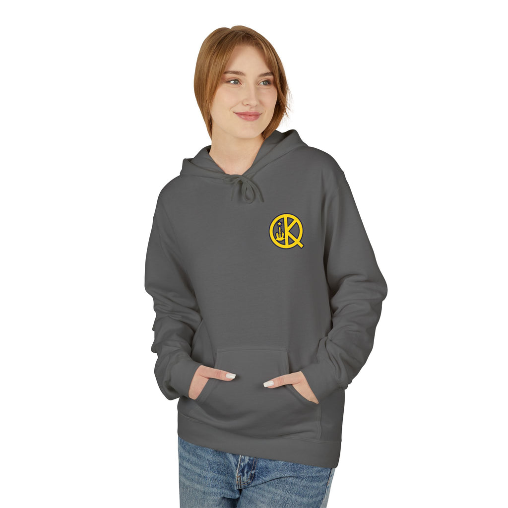 Quincy Kid Nautical Flags Softstyle Hoodie- Yellow Logo