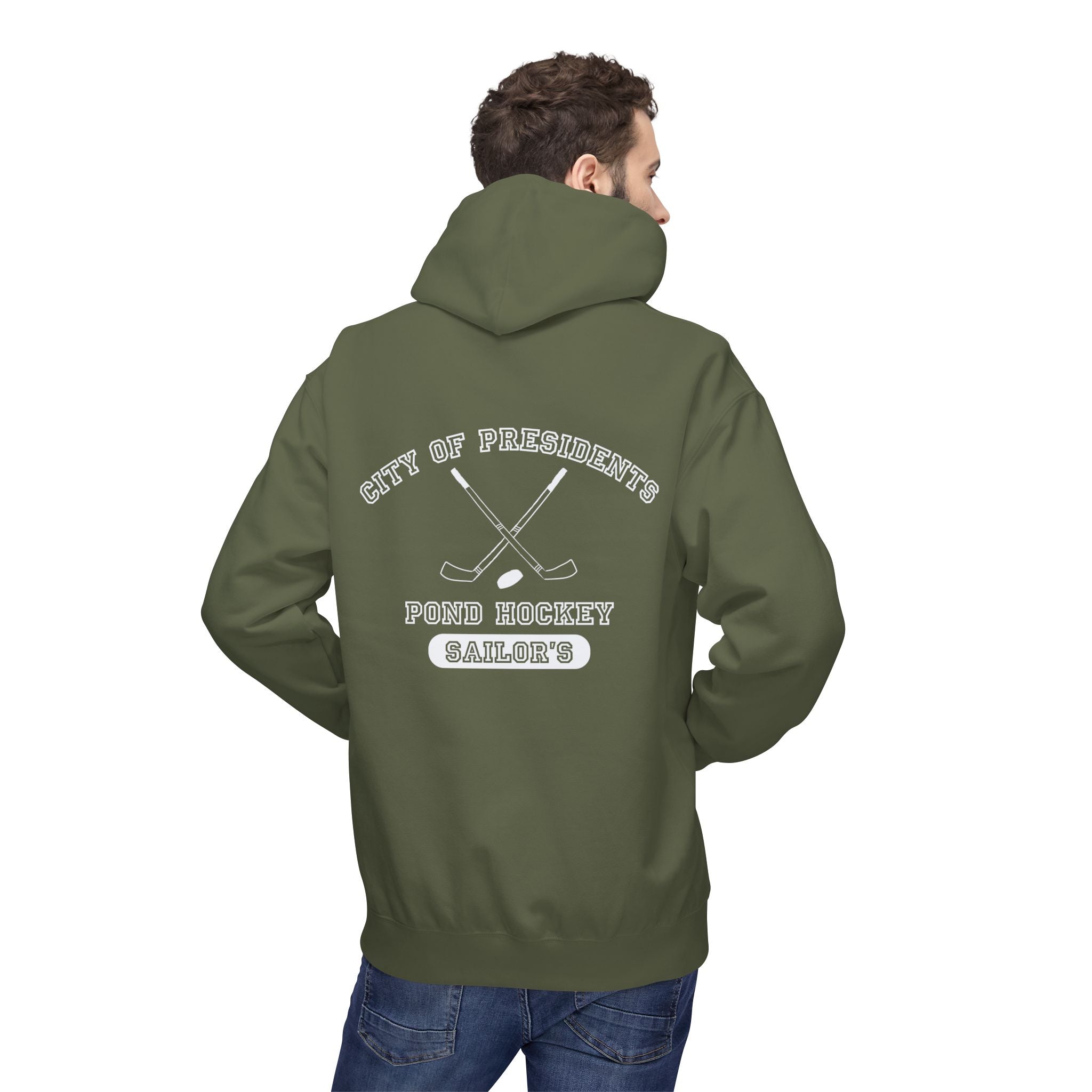 Sailor's Pond Hockey Softstyle Hoodie White Text