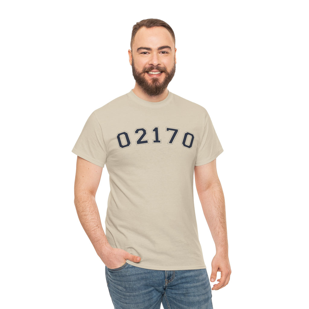 02170- Quincy Zip Code T-shirt Navy Text