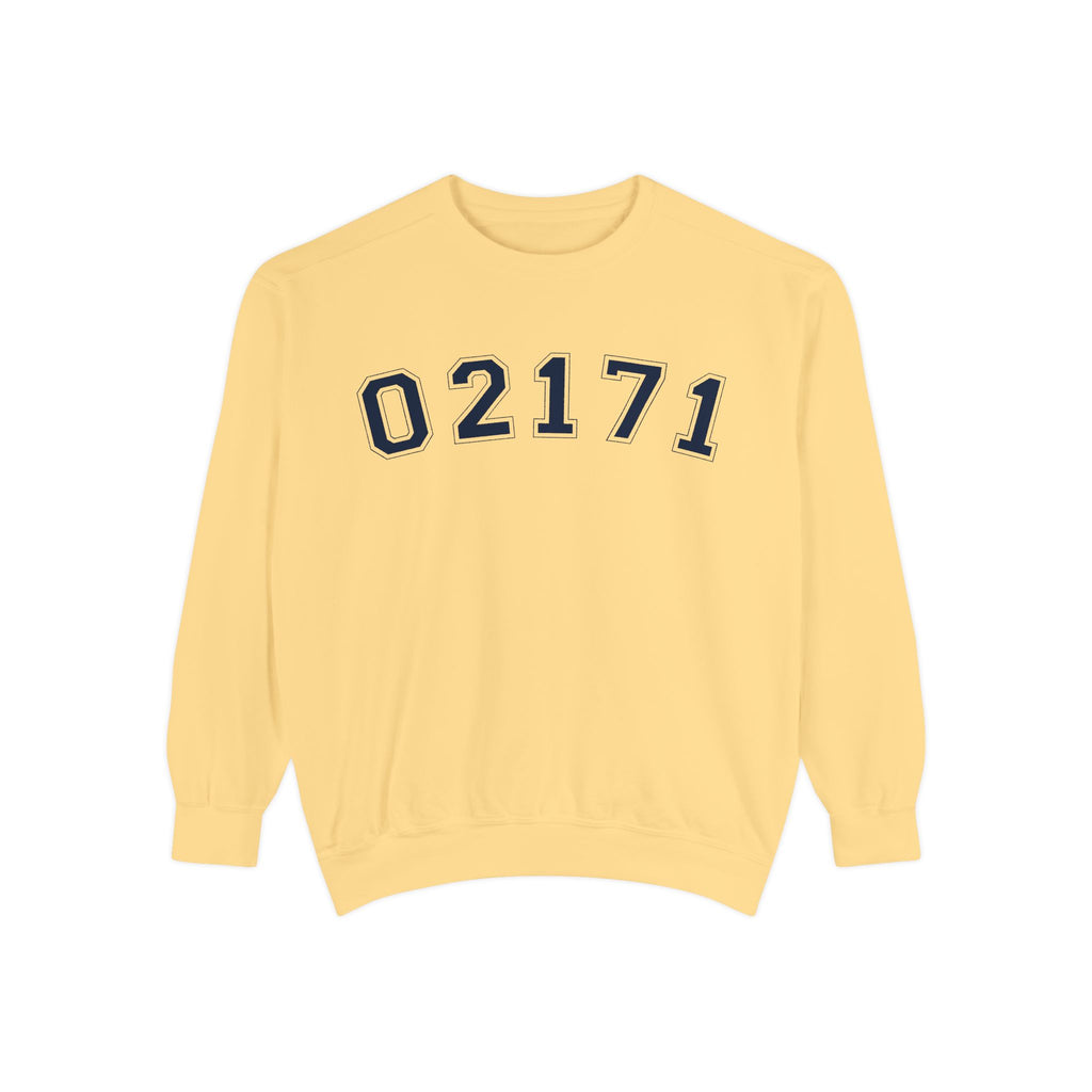 02171- Quincy Zip Code Sweatshirt Navy Text