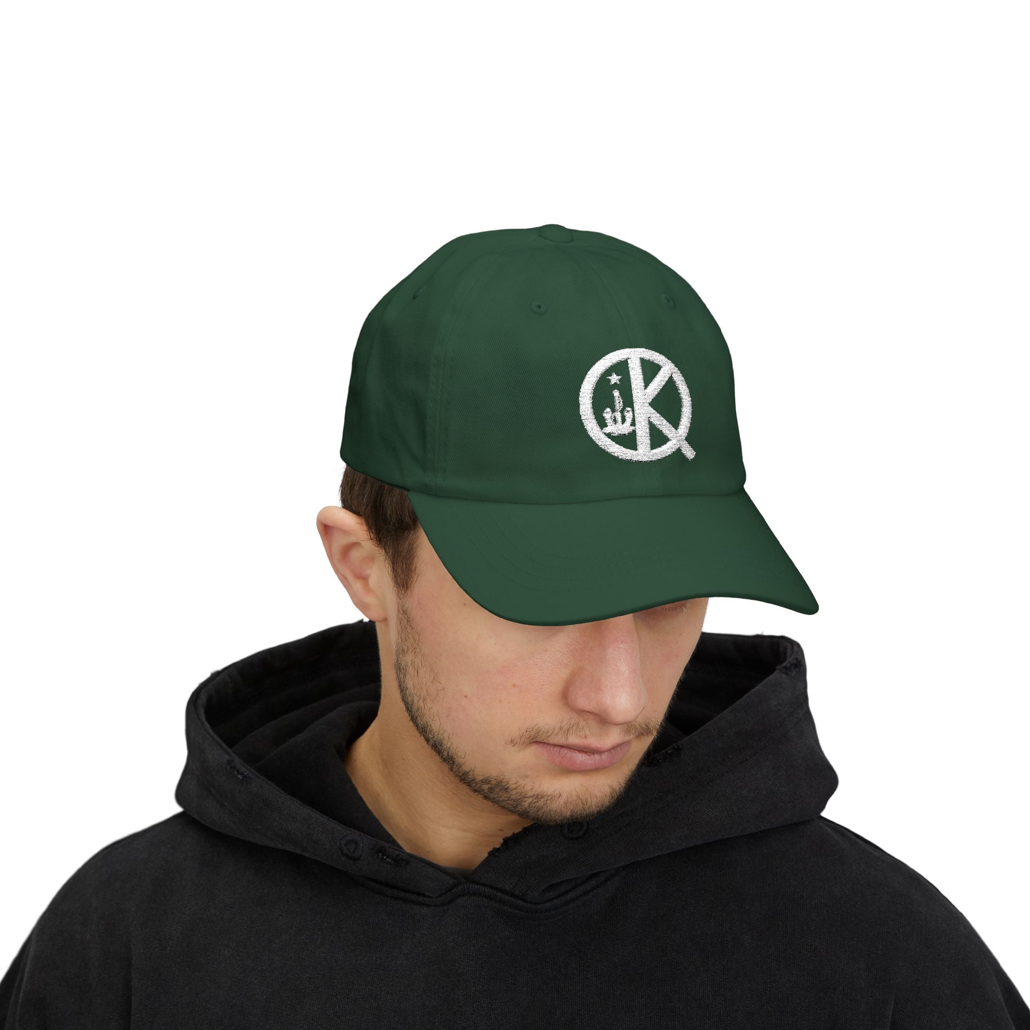 Quincy QK Classic Dad Cap — White Logo Baseball Hat