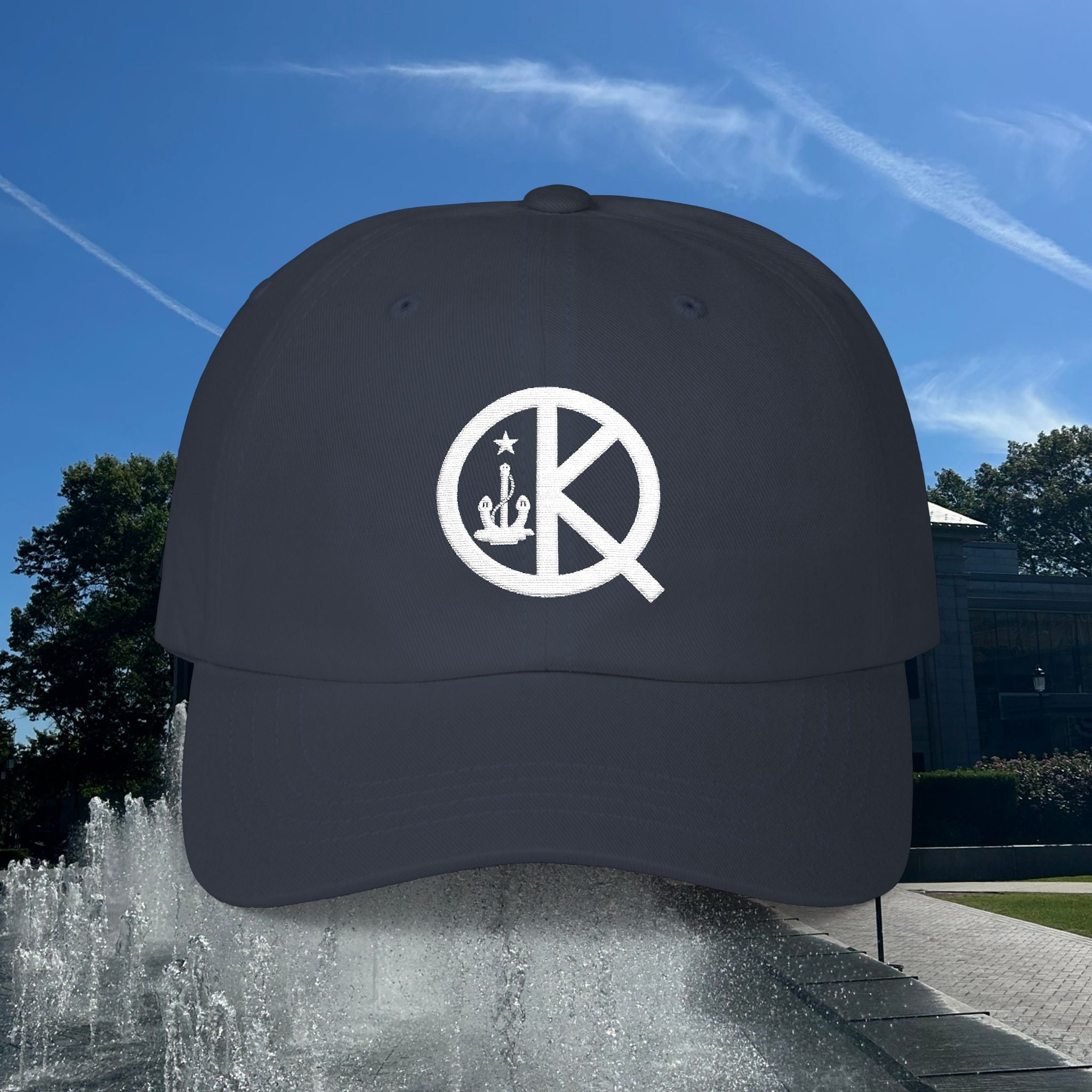 Quincy QK Classic Dad Cap — White Logo Baseball Hat