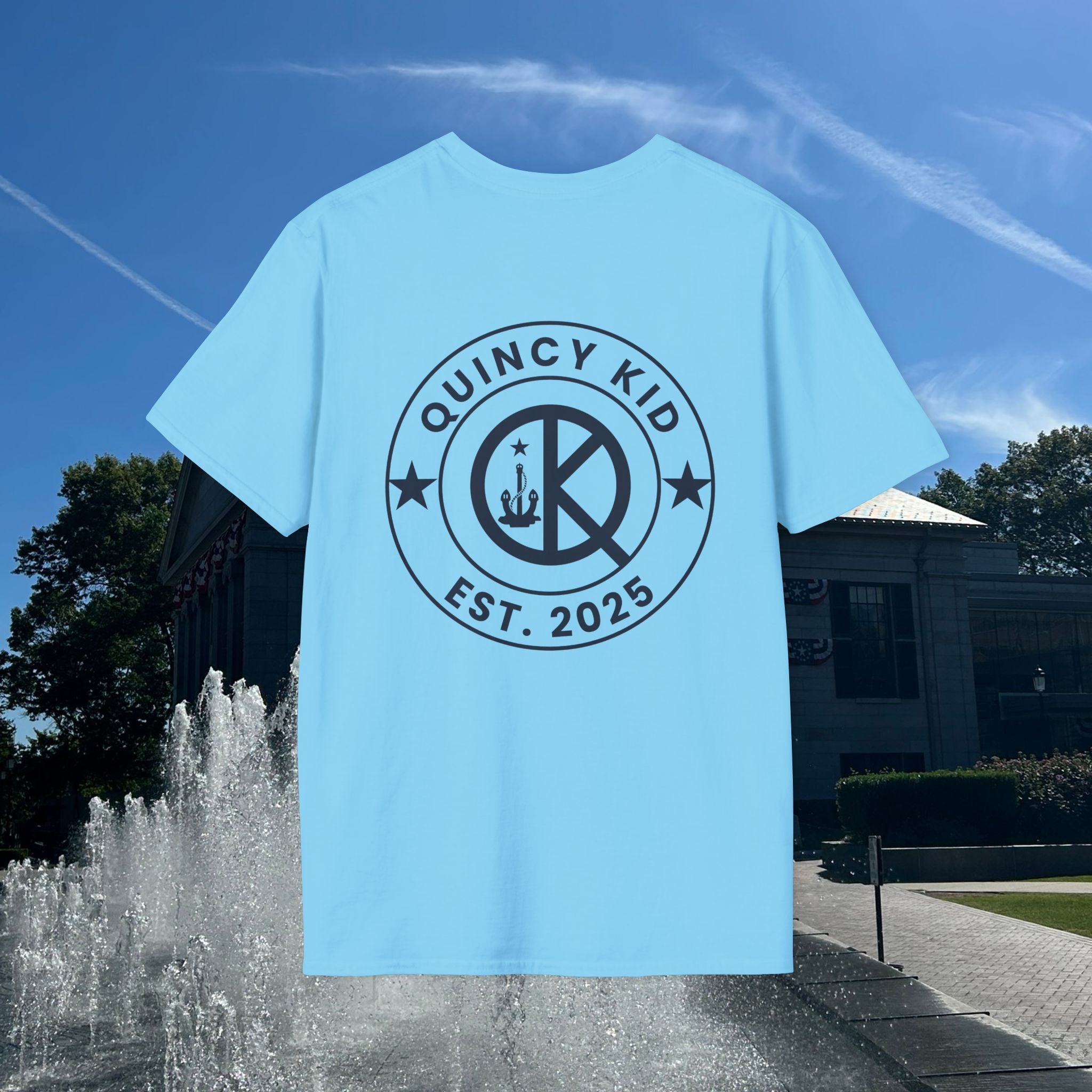 Quincy Kid Emblem T-Shirt- Navy