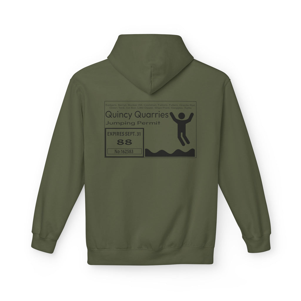 Quincy Quarries Permit Softstyle Hoodie- Black Text