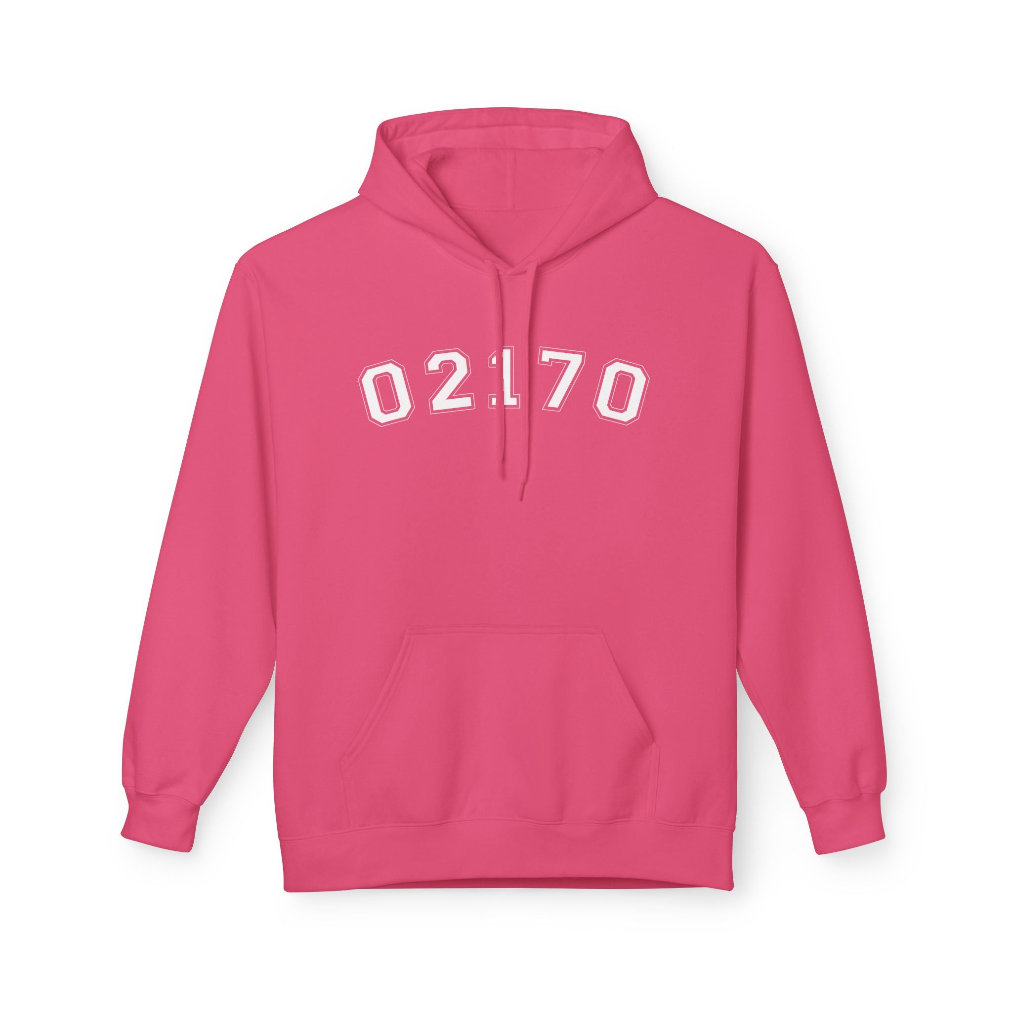 02170- Quincy Zip Code Softstyle Hoodie White Text