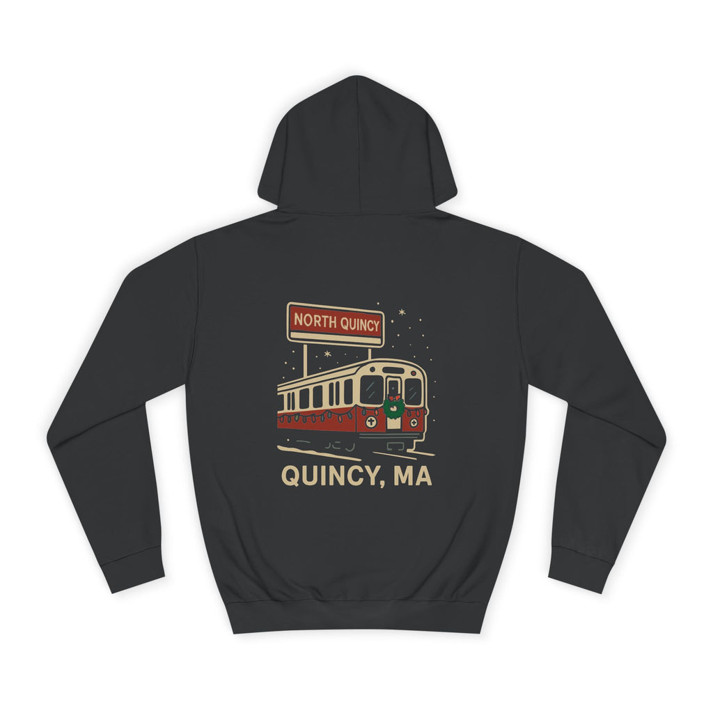 North Quincy Red Line Holiday Hoodie- White Logo