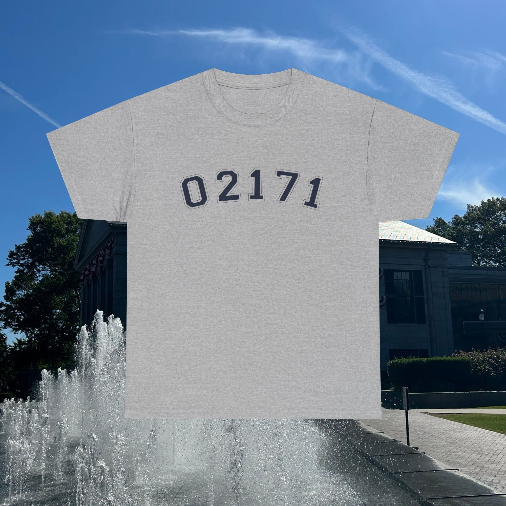 02171- Quincy Zip Code T-shirt Navy Text