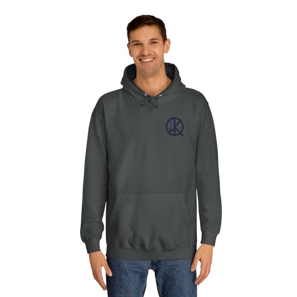 Quincy Kid Hoodie with Emblem- Navy