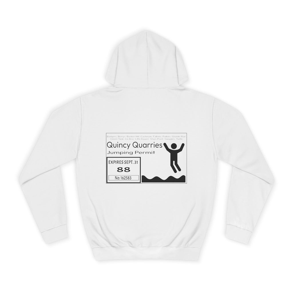 Quincy Quarries Permit Hoodie- Black Text