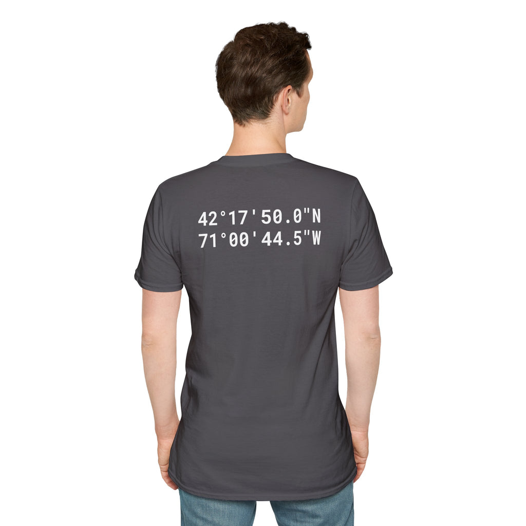 Squantum Latitude and Longitude White Text