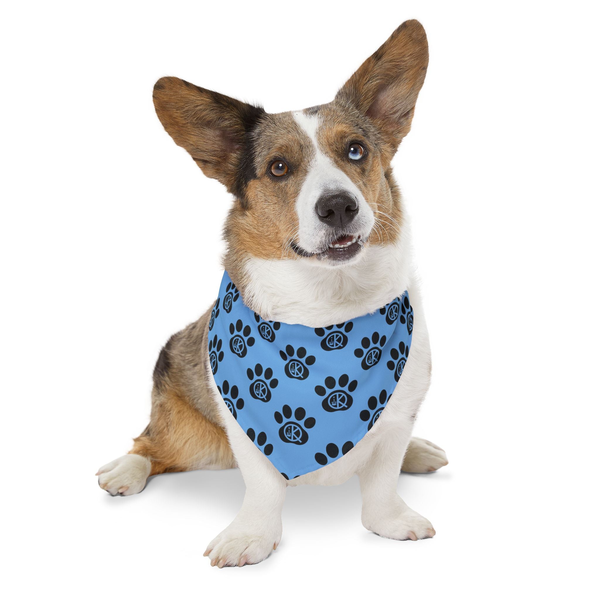 QK Pet Bandana Collar- Light Blue
