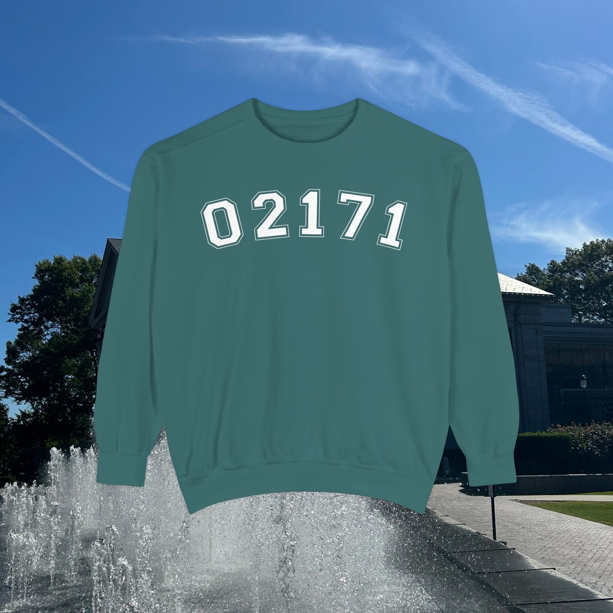 02171- Quincy Zip Code Sweatshirt White Text