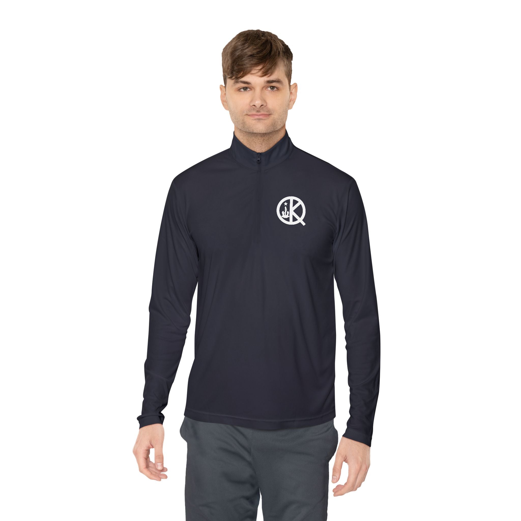 Quincy Kid- Quarter Zip White Logo